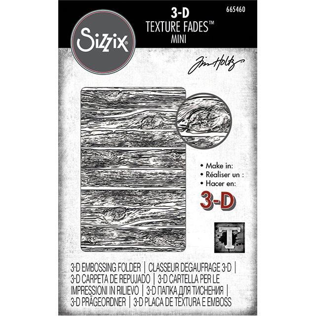 Sizzix 3-D Texture Fades Embossing Folder - Mini Lumber by Tim Holtz