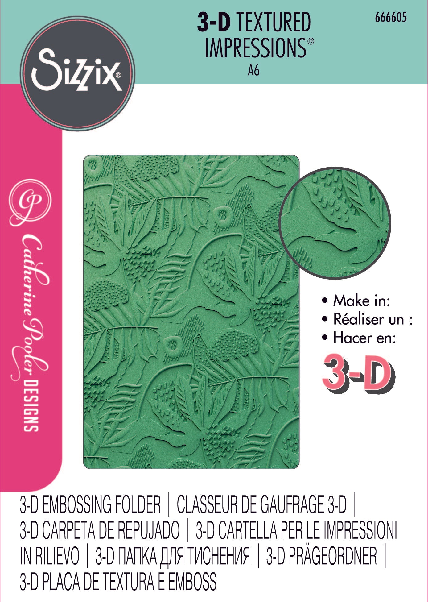 Sizzix 3-D Textured Impressions Embossing Folder - Jungle Textures by Catherine Pooler