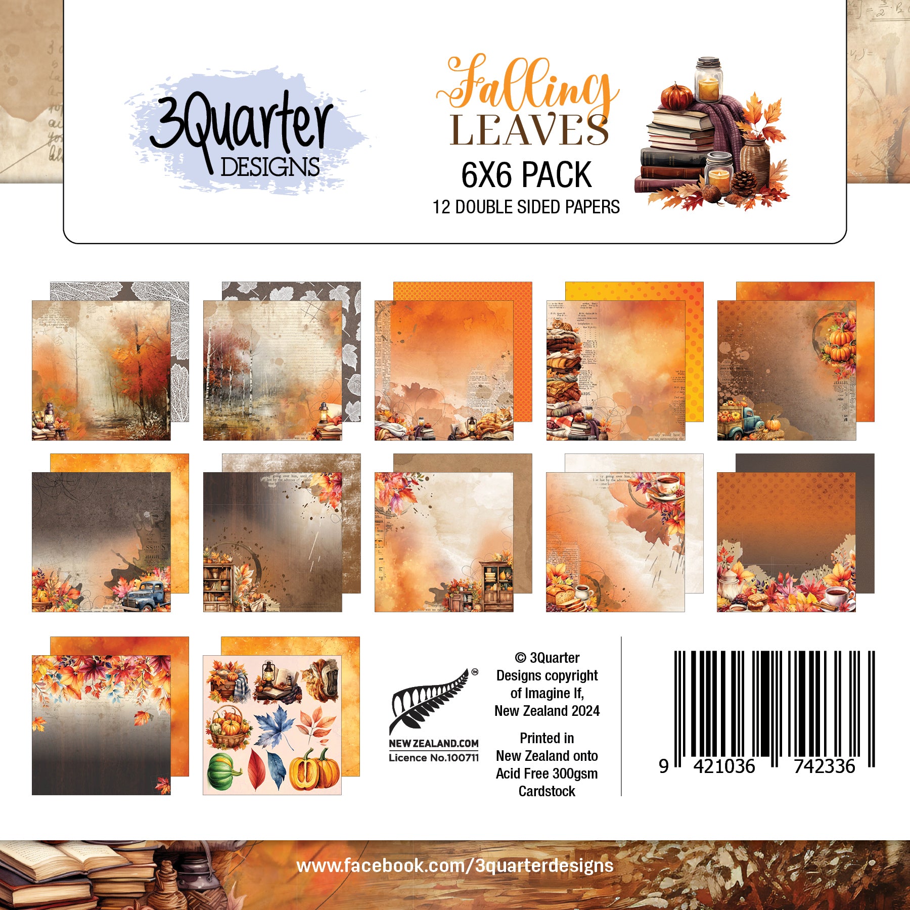 3Quarter Designs Falling Leaves 6x6 Paper Pack