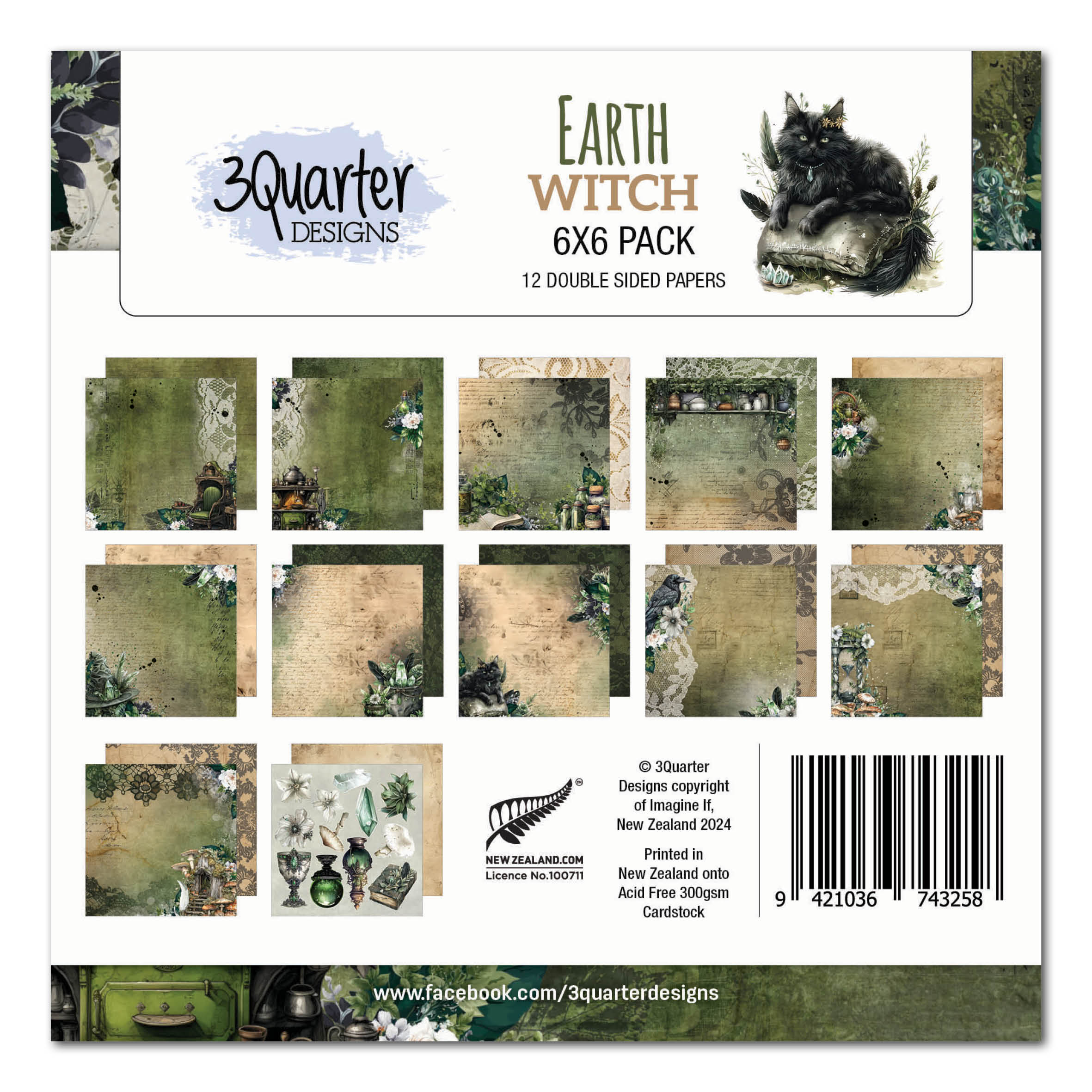 3Quarter Designs Earth Witch 6x6 Paper Pack