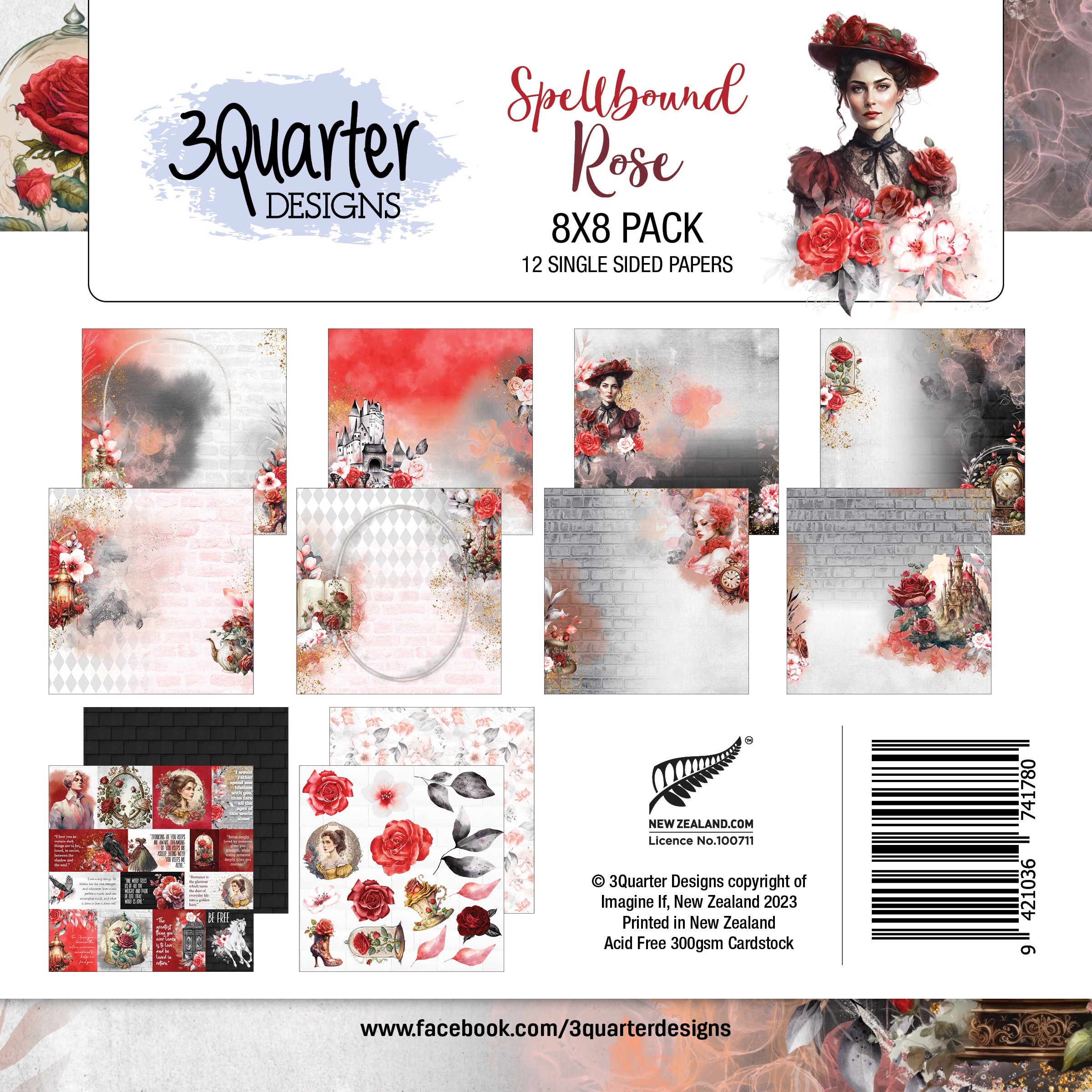 Spellbound Rose 8x8 Pack