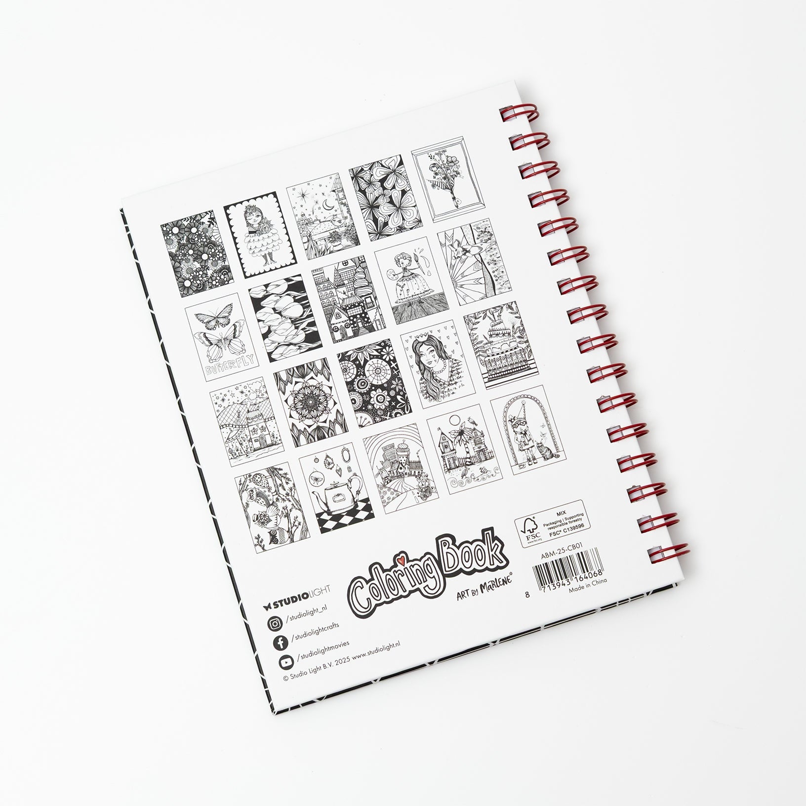 ABM Coloring Book Colorful Magic Art By Marlene 210x148x8mm 20 Sheets