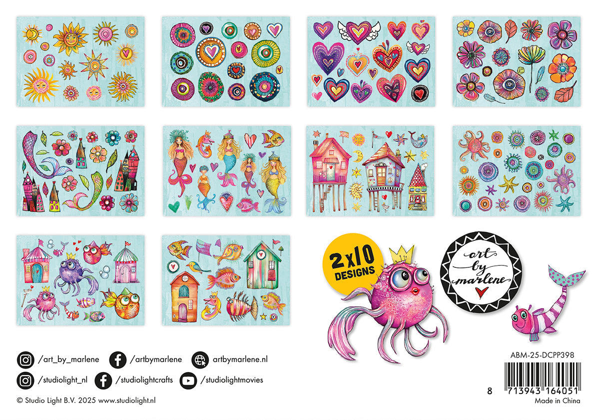 ABM Die-Cut Designer Paper Pad Sunny Days Art By Marlene 210x148x8mm 20 Sheets