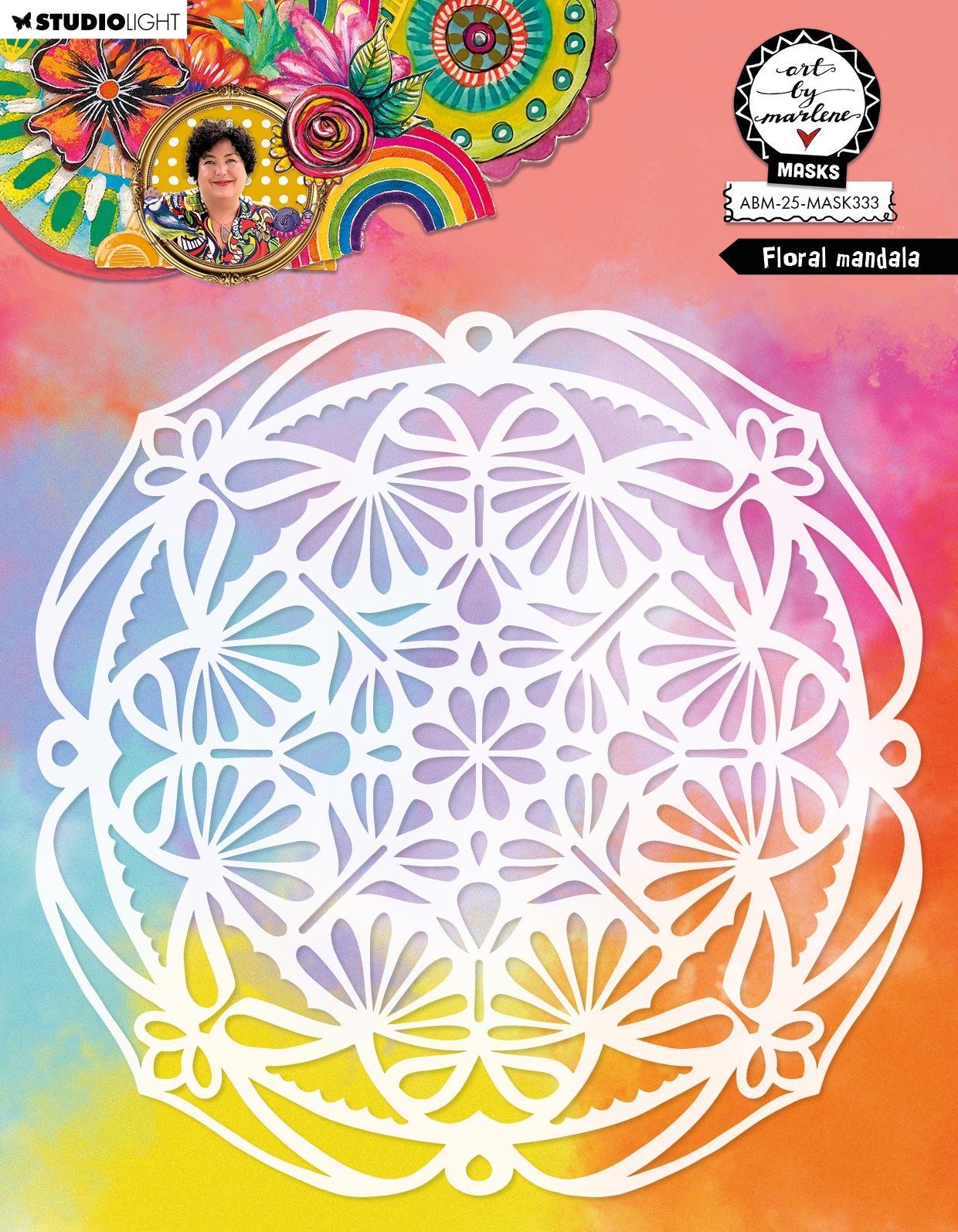 ABM Mask Floral Mandala Art by Marlene 1 Pieces