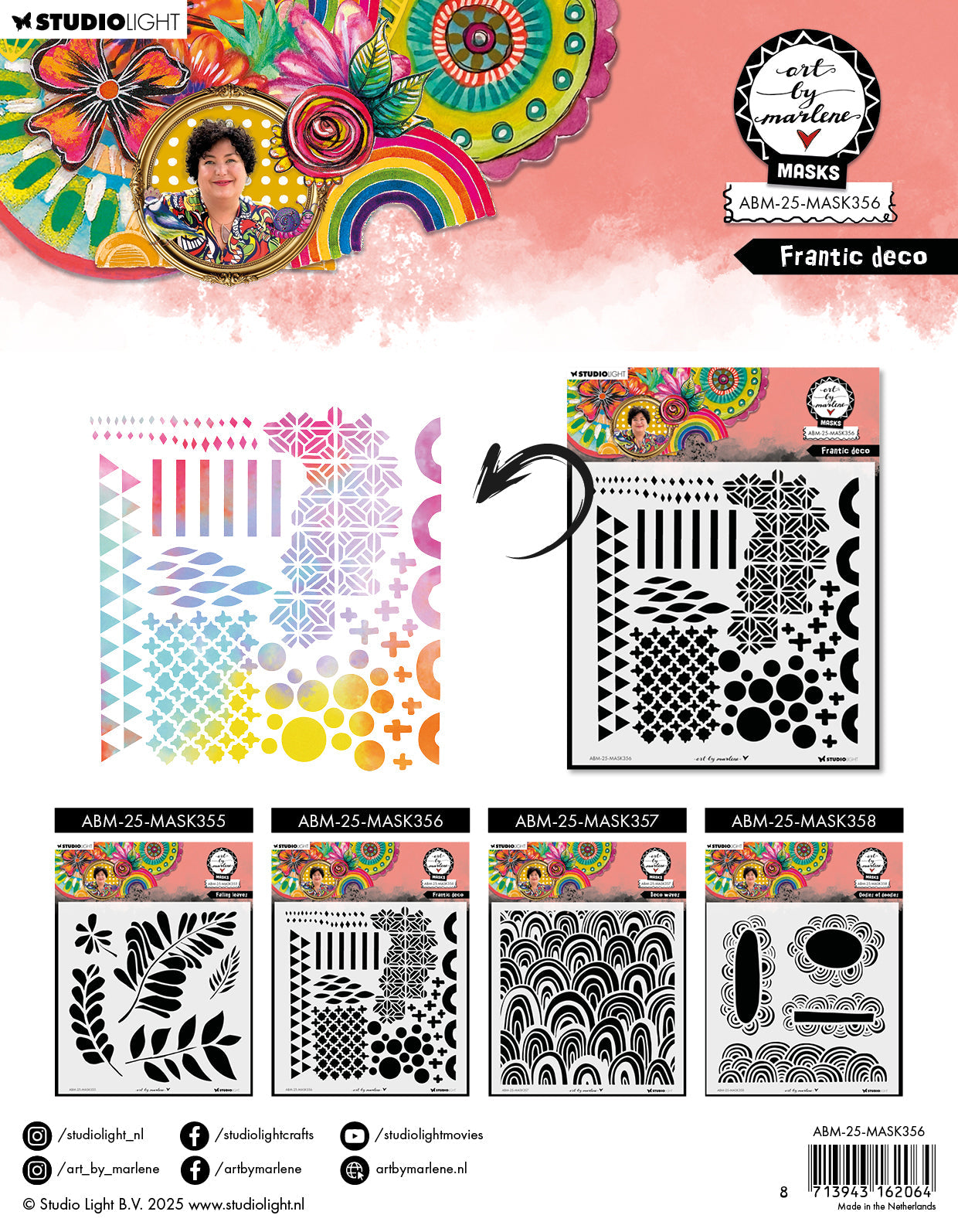 ABM Mask Frantic Deco Art By Marlene 1 Piece