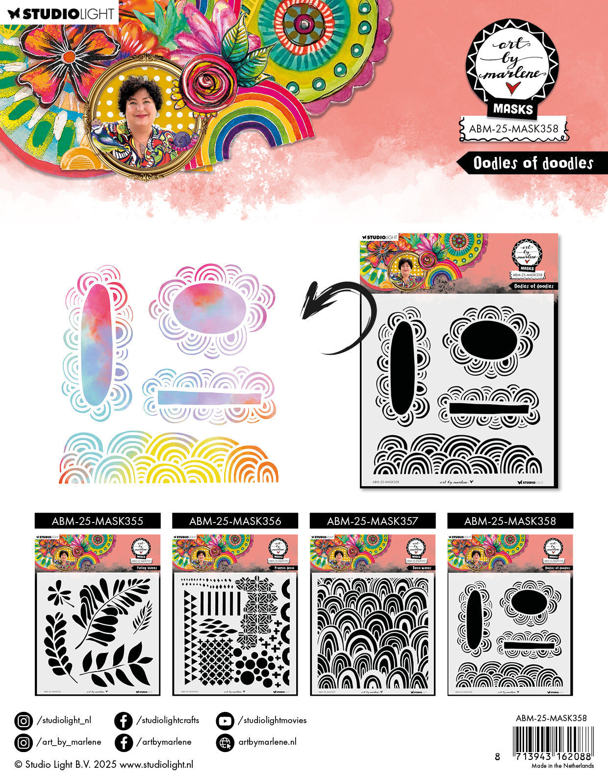 ABM Mask Doodles Of Doodles Art By Marlene 1 Piece