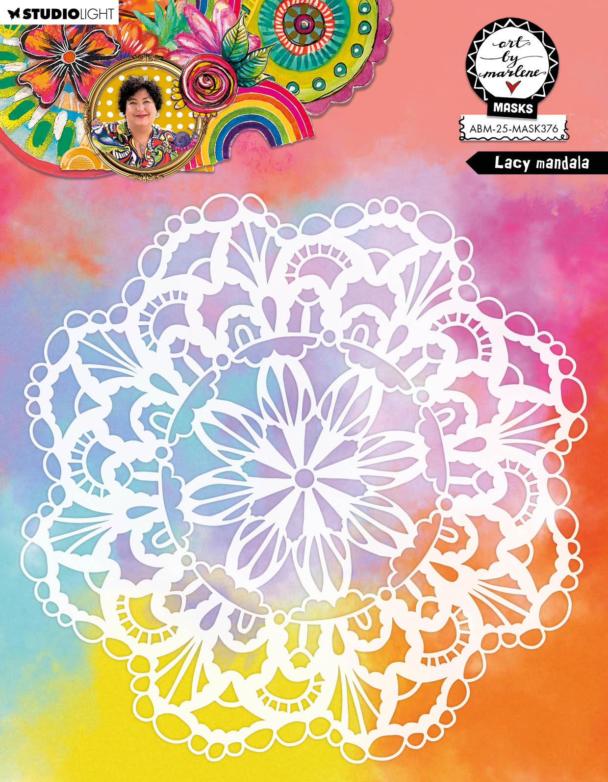 ABM Mask Lacy Mandala Art By Marlene 203x203x1mm 1 Piece