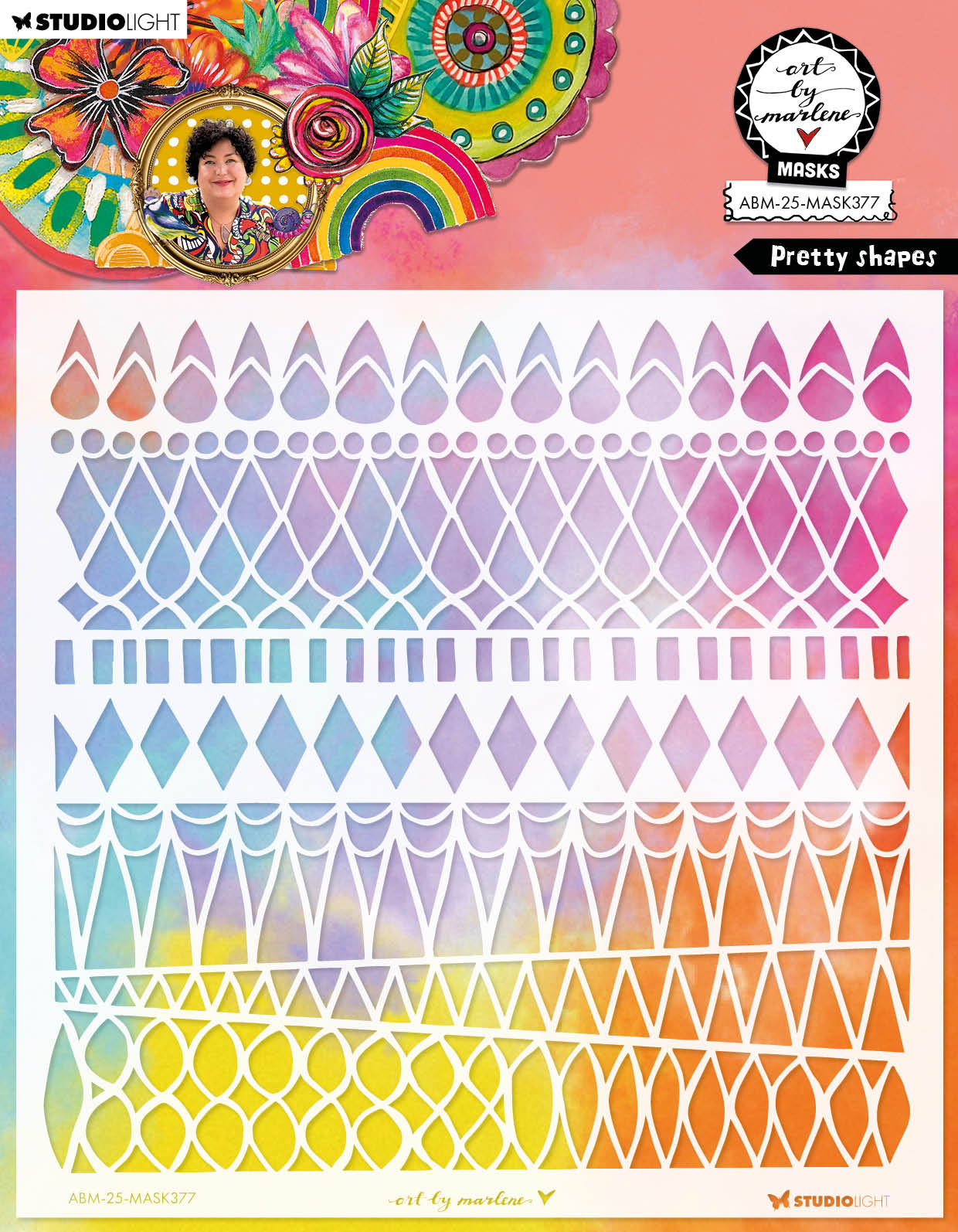 ABM Mask Pretty Shapes Art By Marlene 203x203x1mm 1 Piece