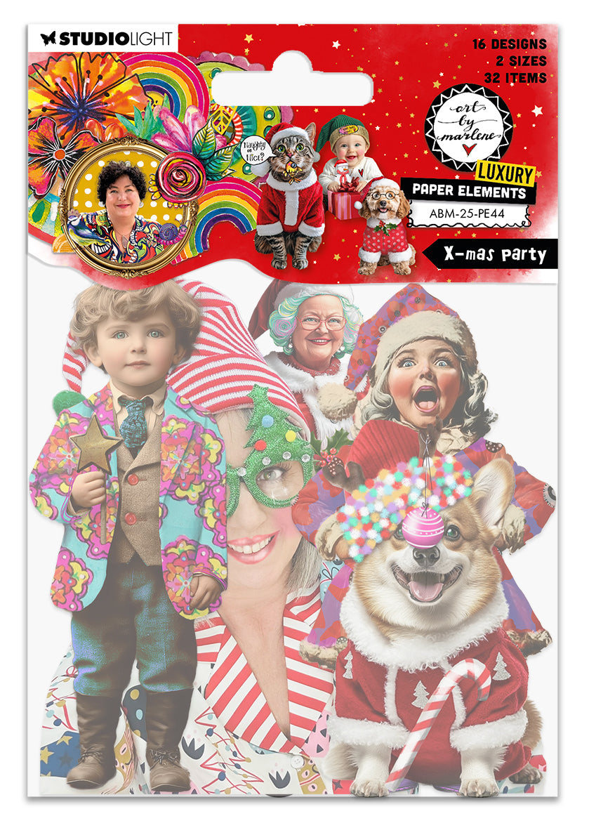 ABM Paper Elements X-Mas Party Art By Marlene 130x105x5mm 32 Elements