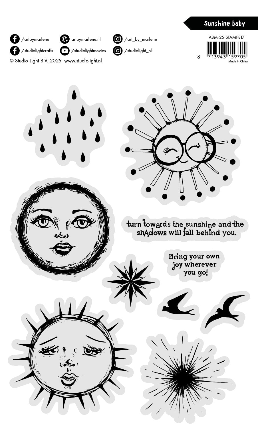 ABM Clear Stamp Sunshine Baby Art by Marlene 10 Pieces