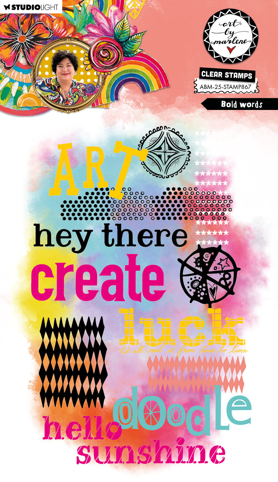 ABM Clear Stamp Bold Words Art By Marlene 12 Pieces