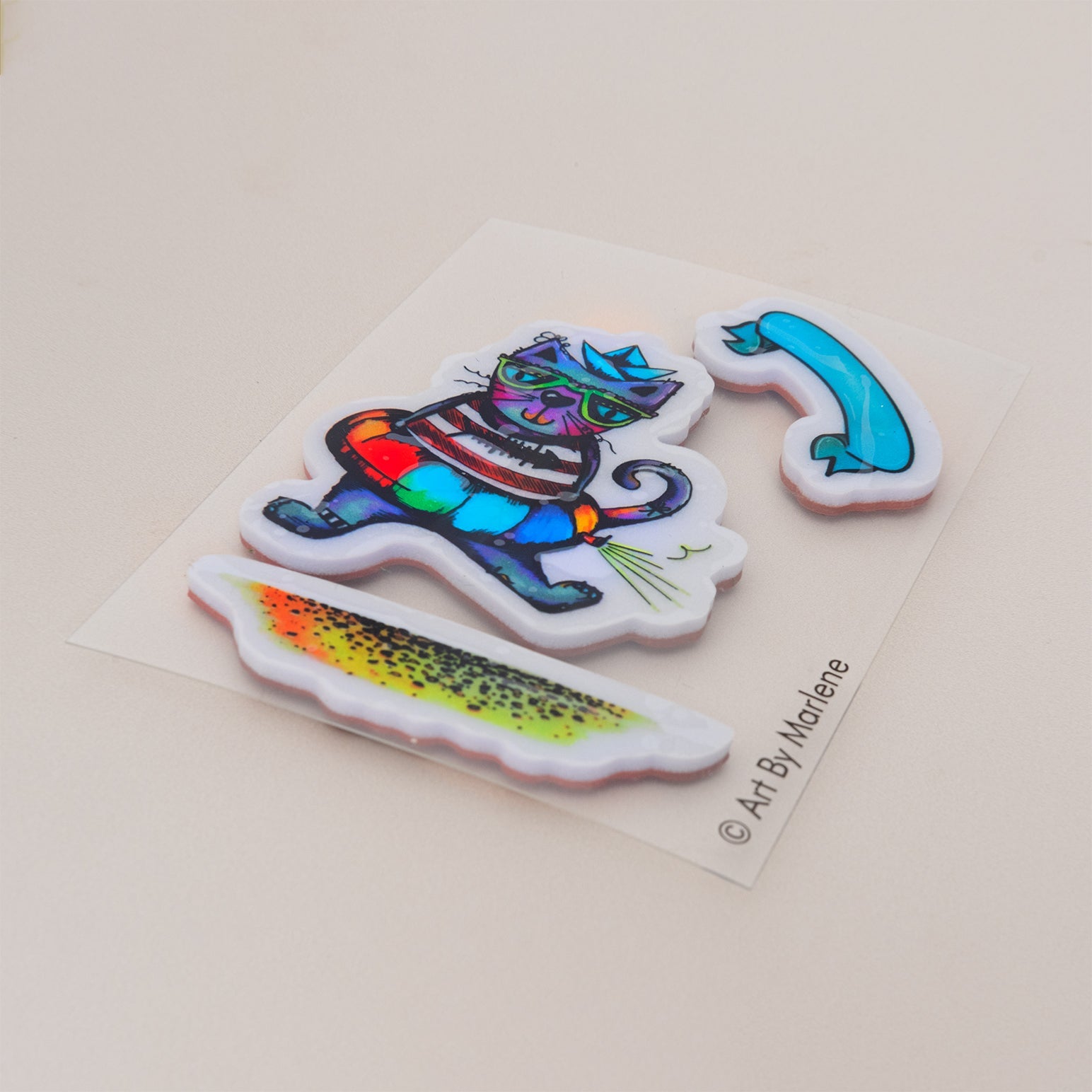 ABM Cling Rubber Stamp Beach Bum Art By Marlene 3 Pieces