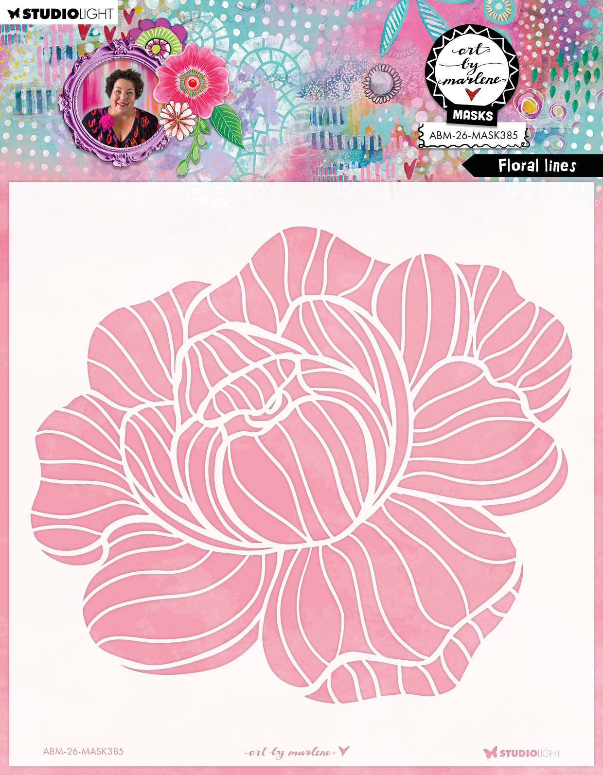 ABM Mask Floral Lines Art by Marlene 1 Piece