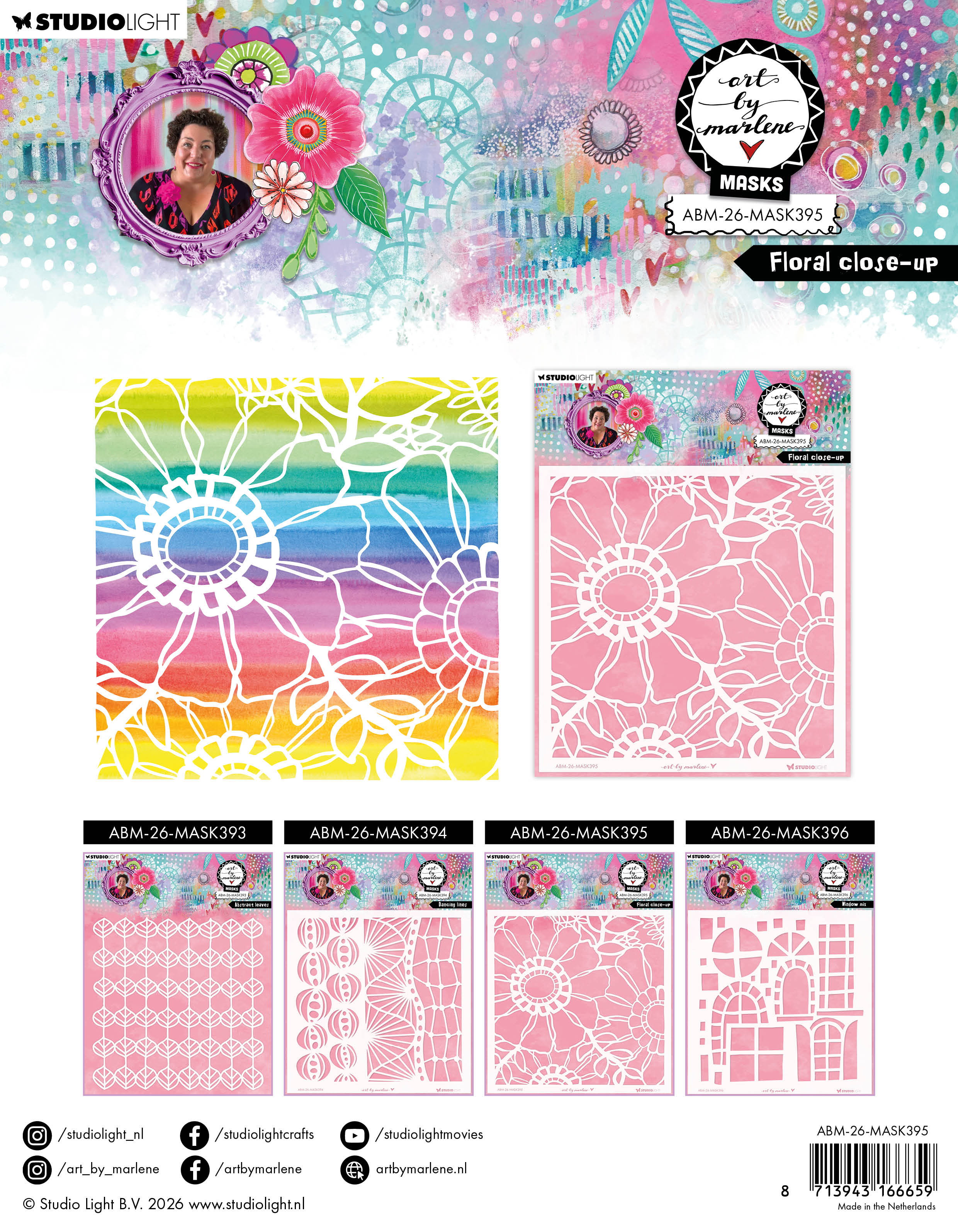 ABM Mask Floral Close-Up Art by Marlene 1 Piece