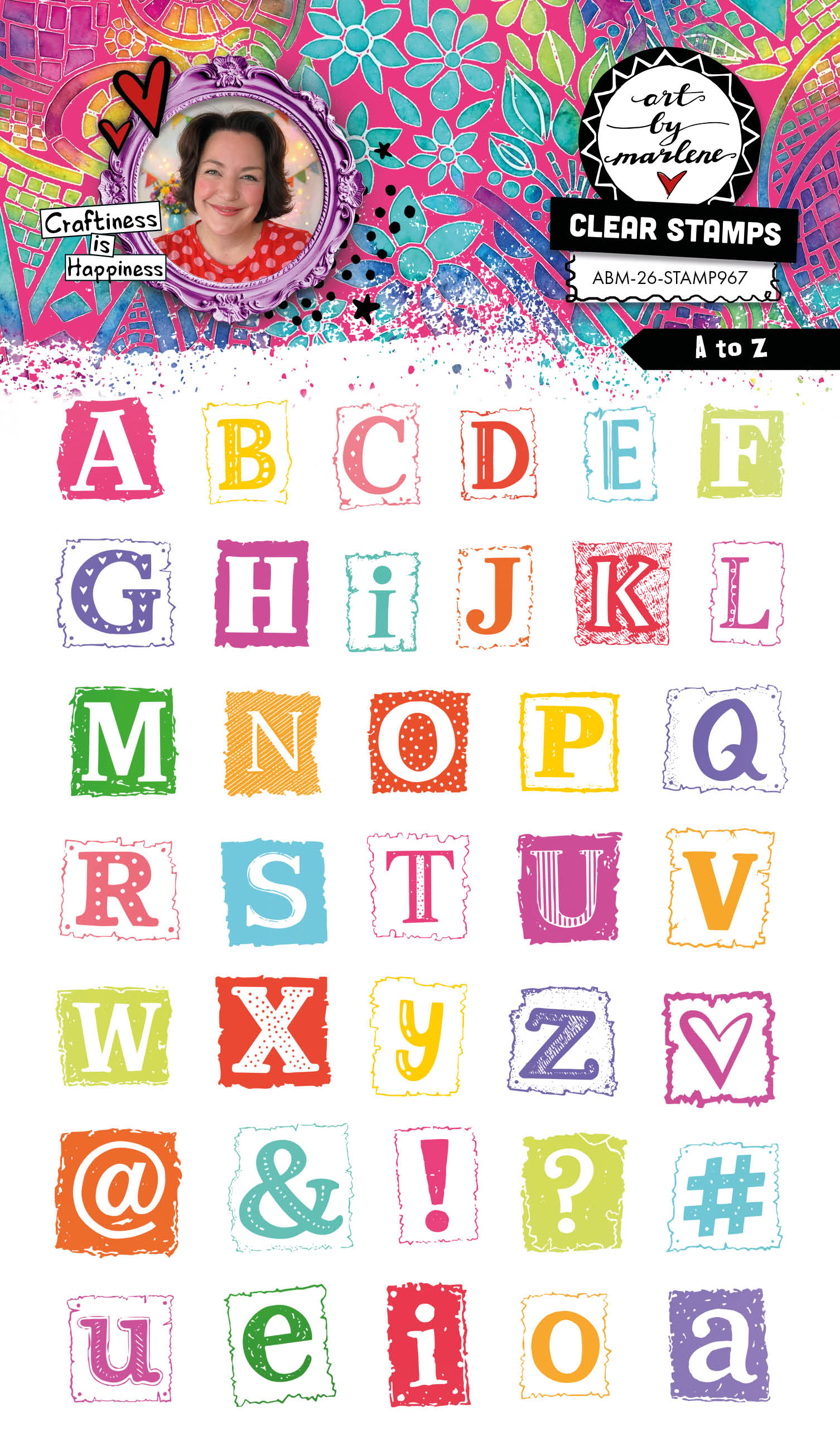 ABM Clear Stamp A to Z Art by Marlene 37 Pieces