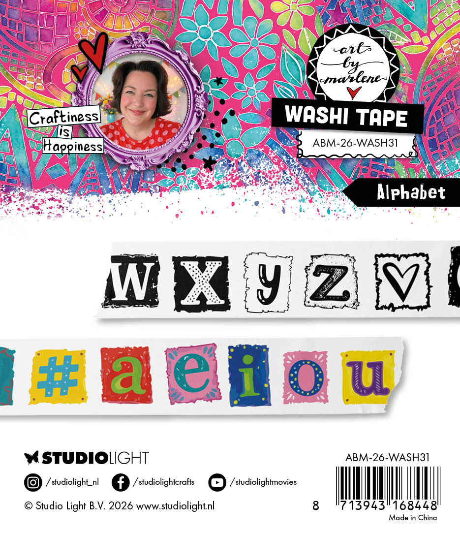 ABM Washi Tape Alphabet Art by Marlene 25x18x20mm 2 Pieces