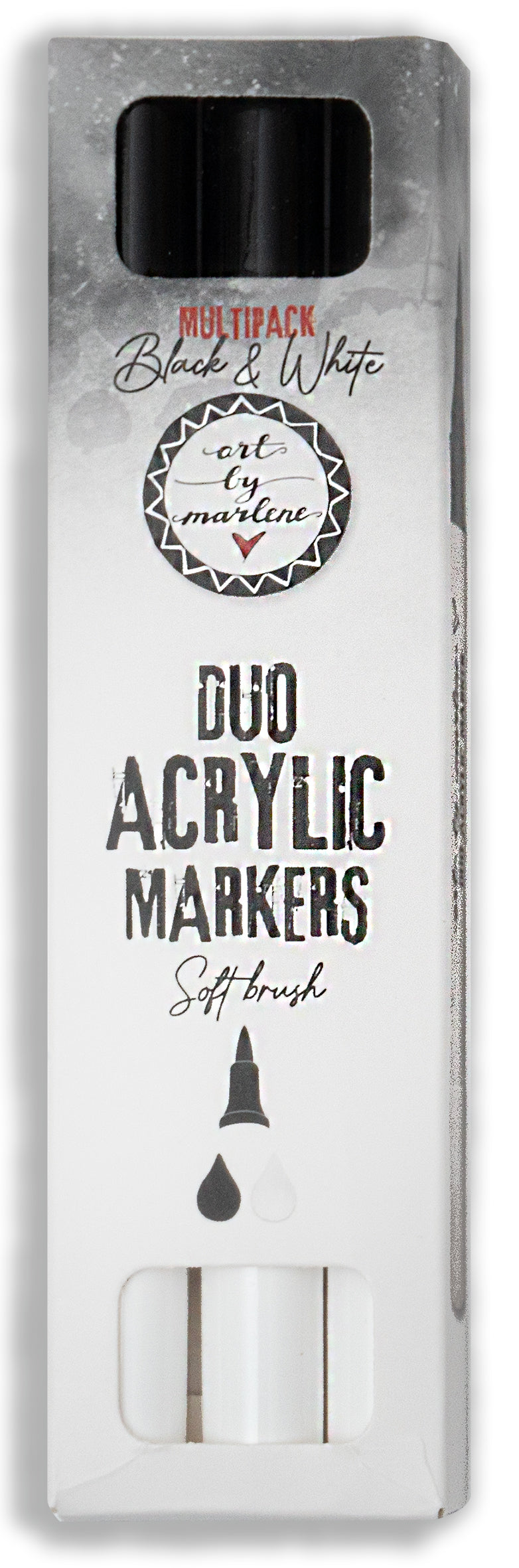 ABM Duo Acrylic Markers Black And White Essentials 3 PC