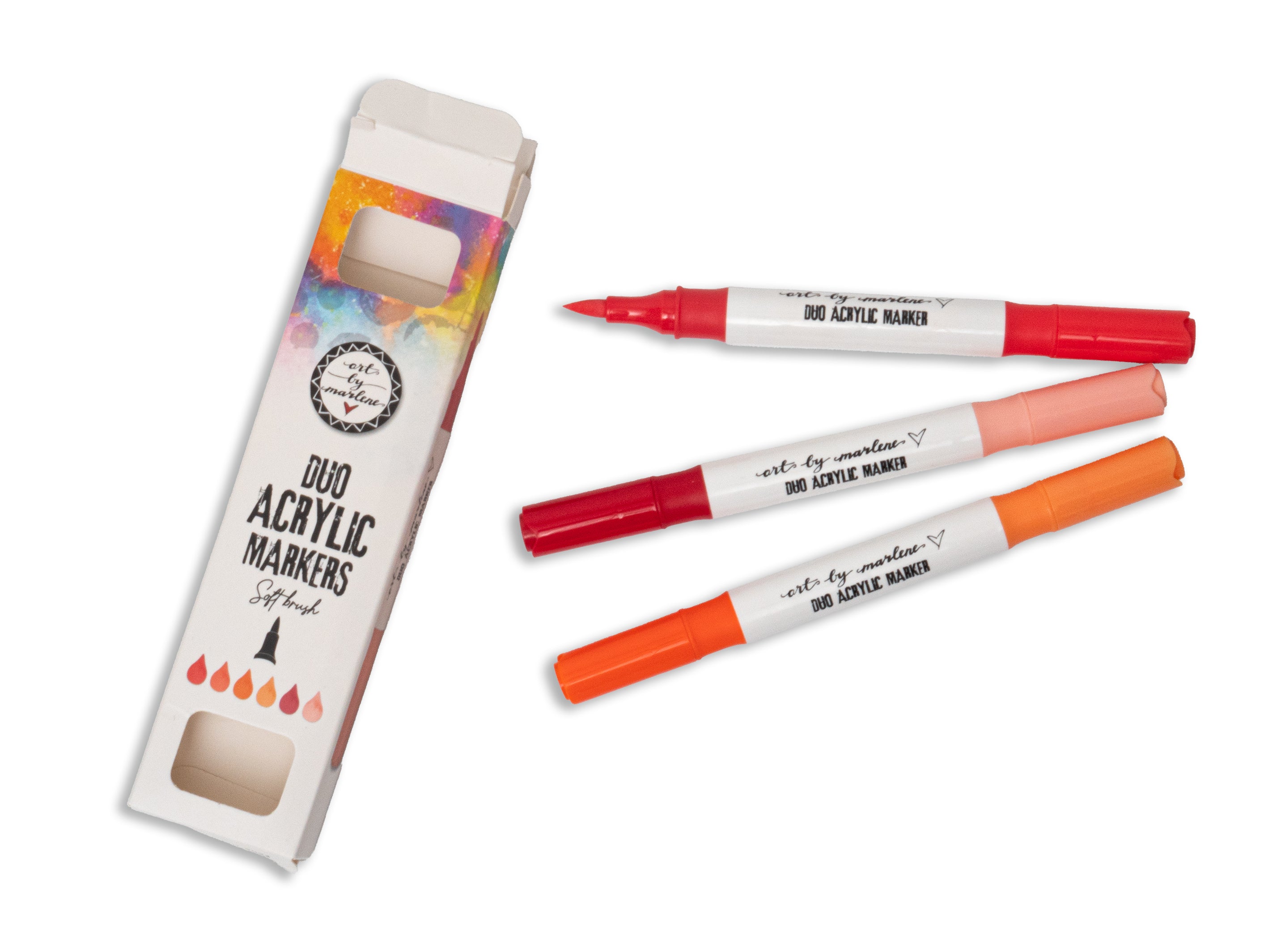 ABM Duo Acrylic Markers Reds Essentials 3 PC