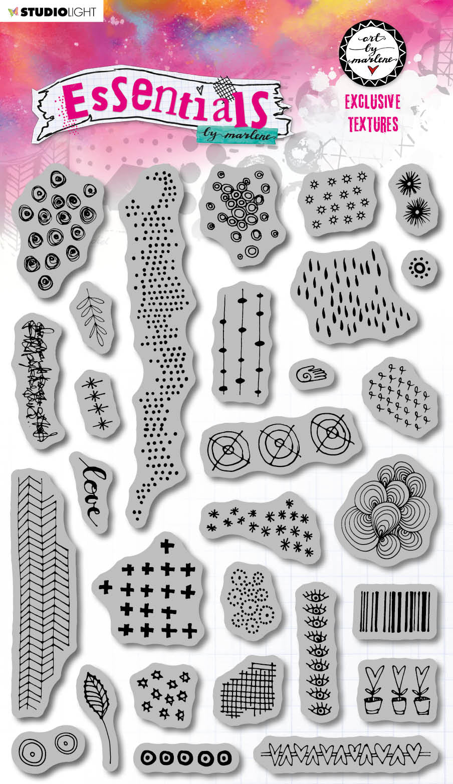 ABM Cling Stamp Exclusive Textures Essentials 153x265x5mm 29 PC nr.47