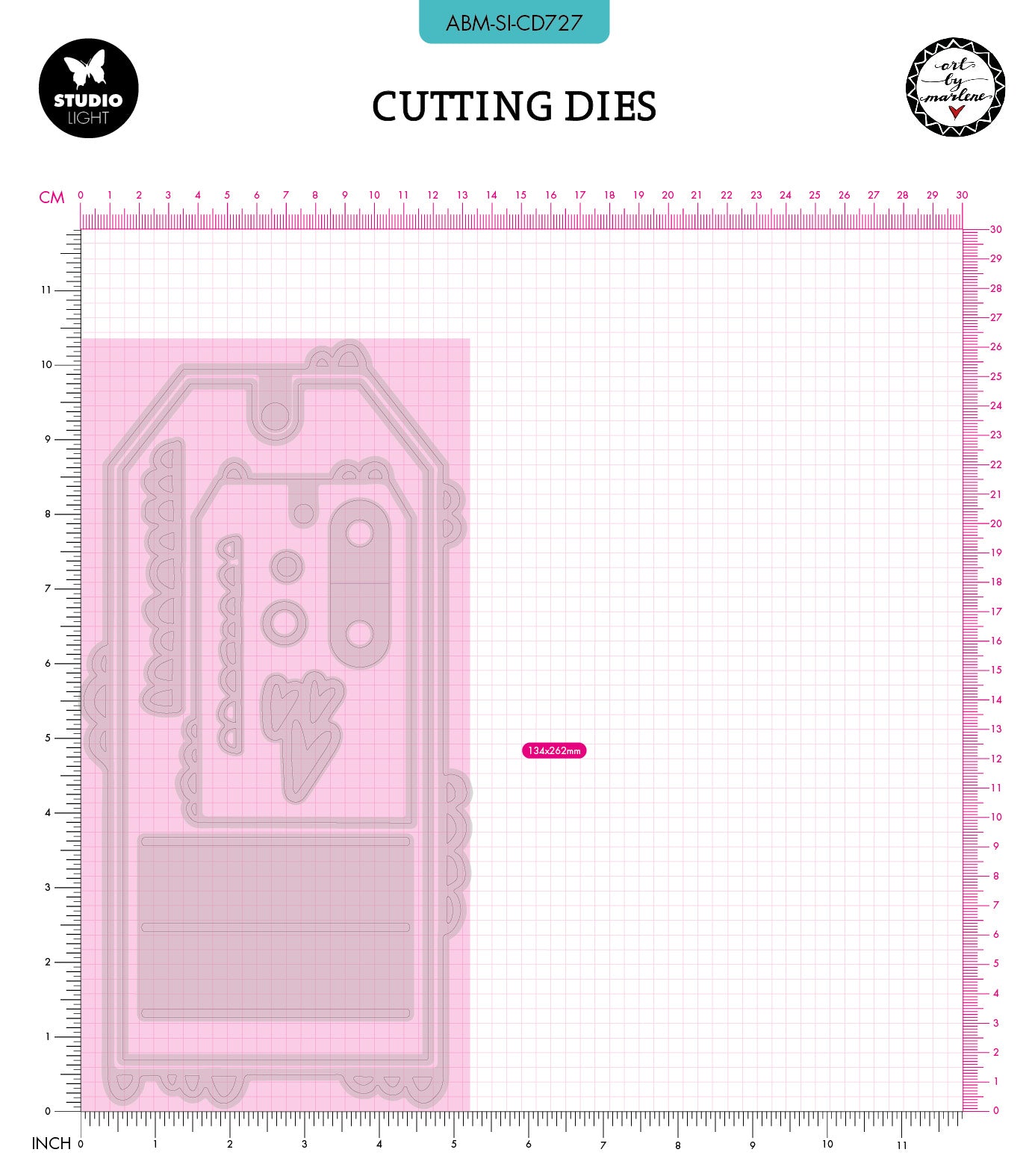 ABM Cutting Die Tag-Tastic Signature Collection 132x260x1mm 9 PC nr.727