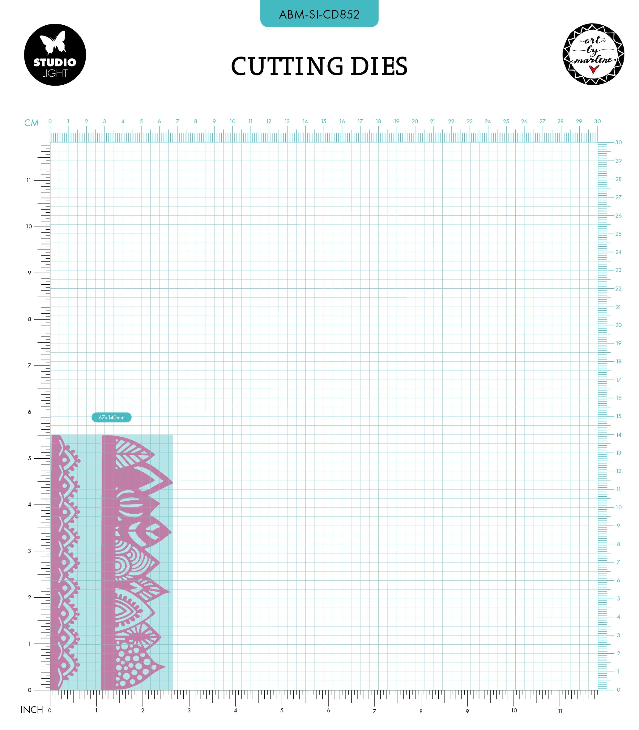 ABM Cutting Dies Border-Primitives Signature Collection 2 PC