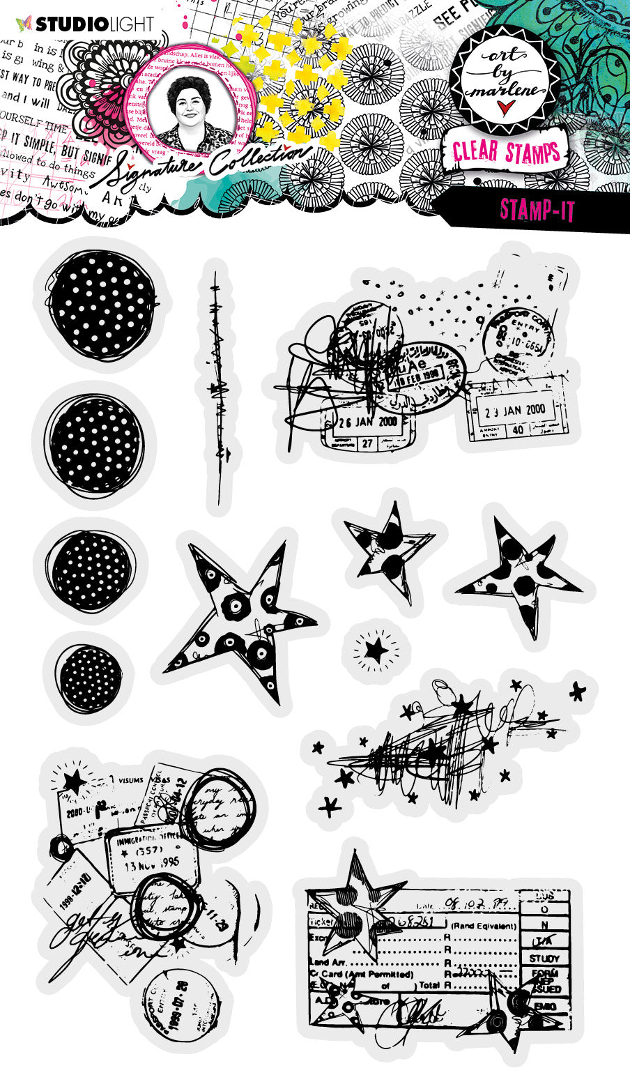 ABM Clear Stamp Stamp-It Signature Collection 148x210x3mm 13 PC nr.504