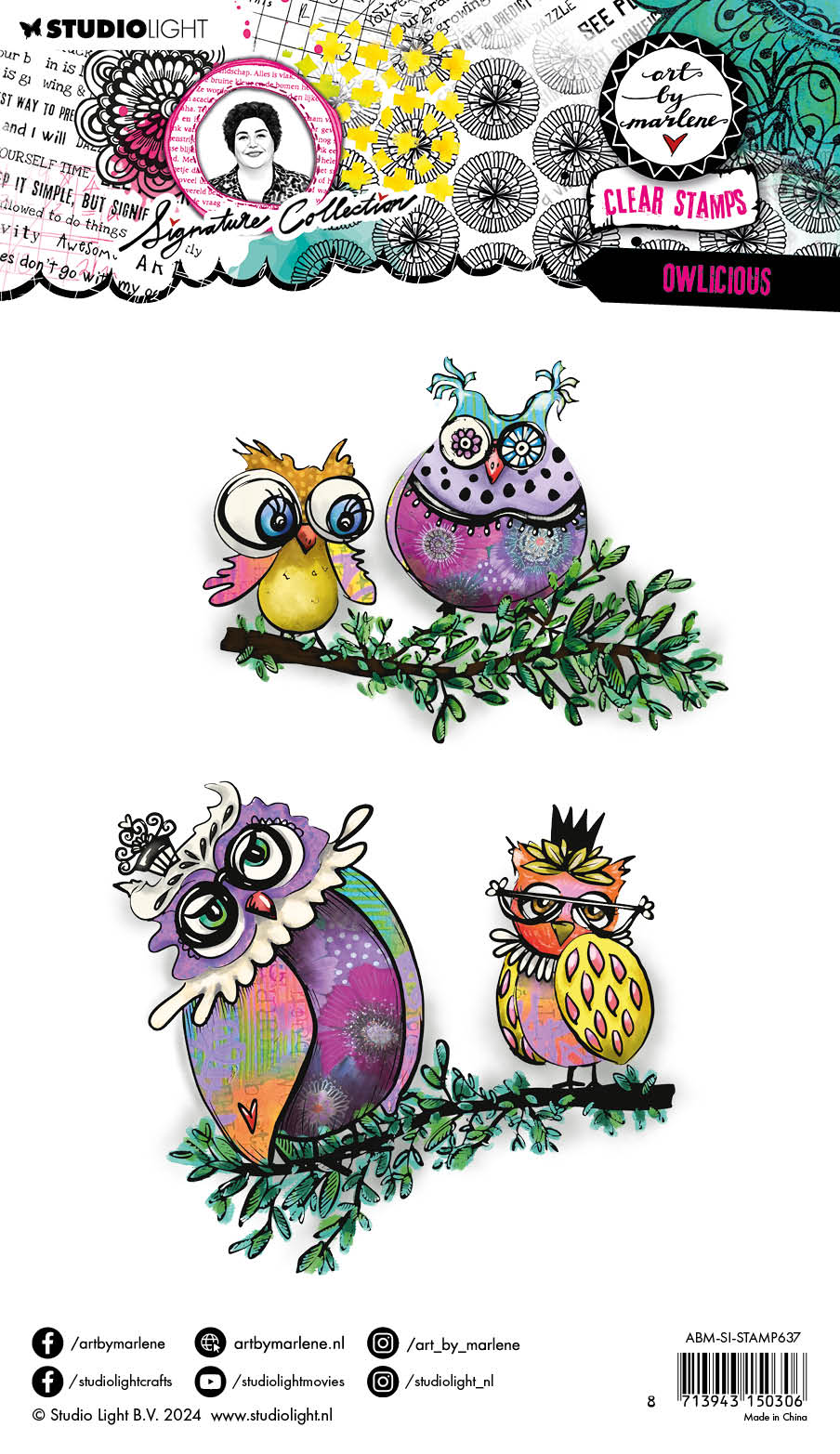 ABM Clear Stamp Owlicious Signature Collection 148x210x3mm 9 PC nr.637