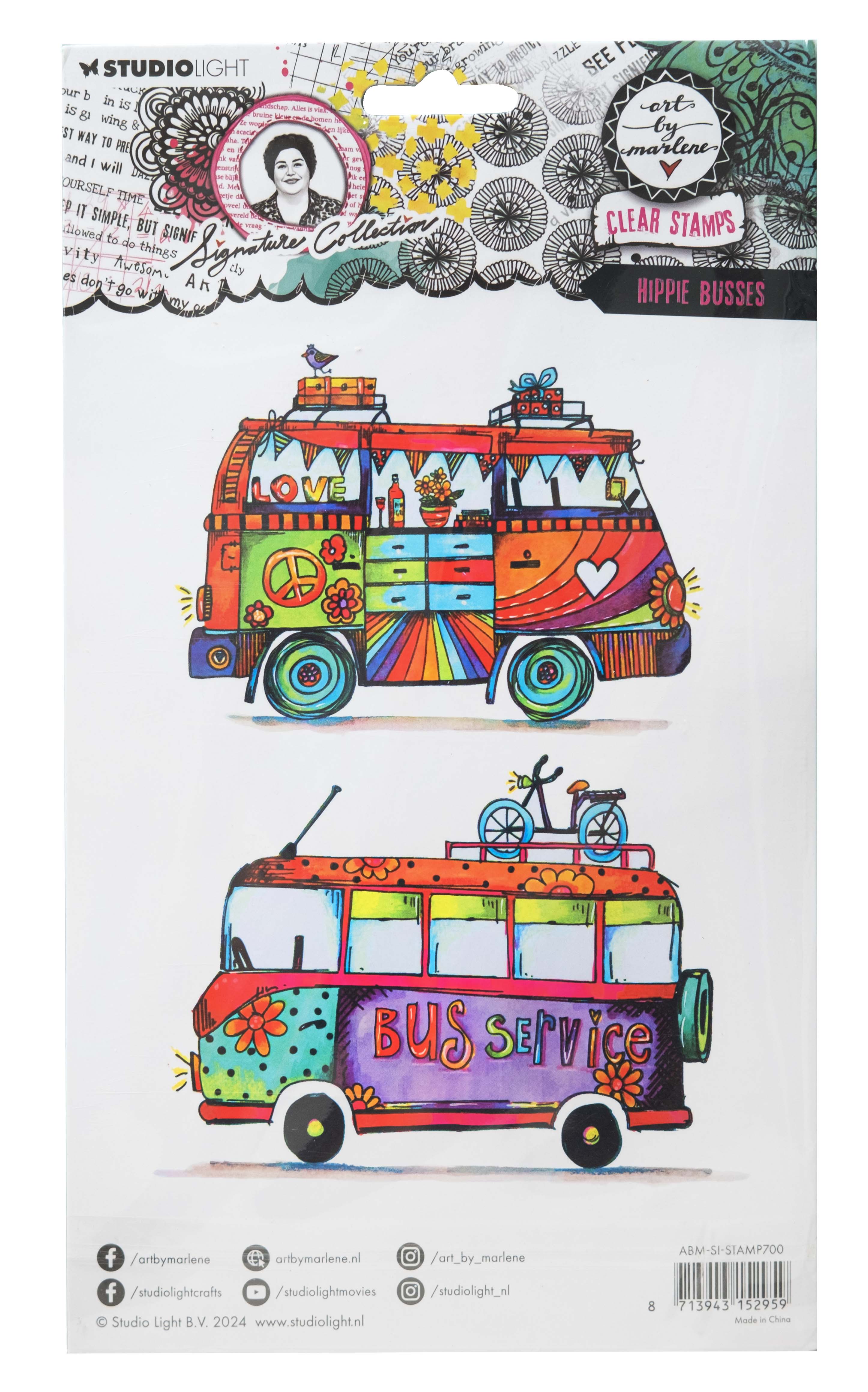 ABM Clear Stamp Hippie Busses Signature Collection 2 PC