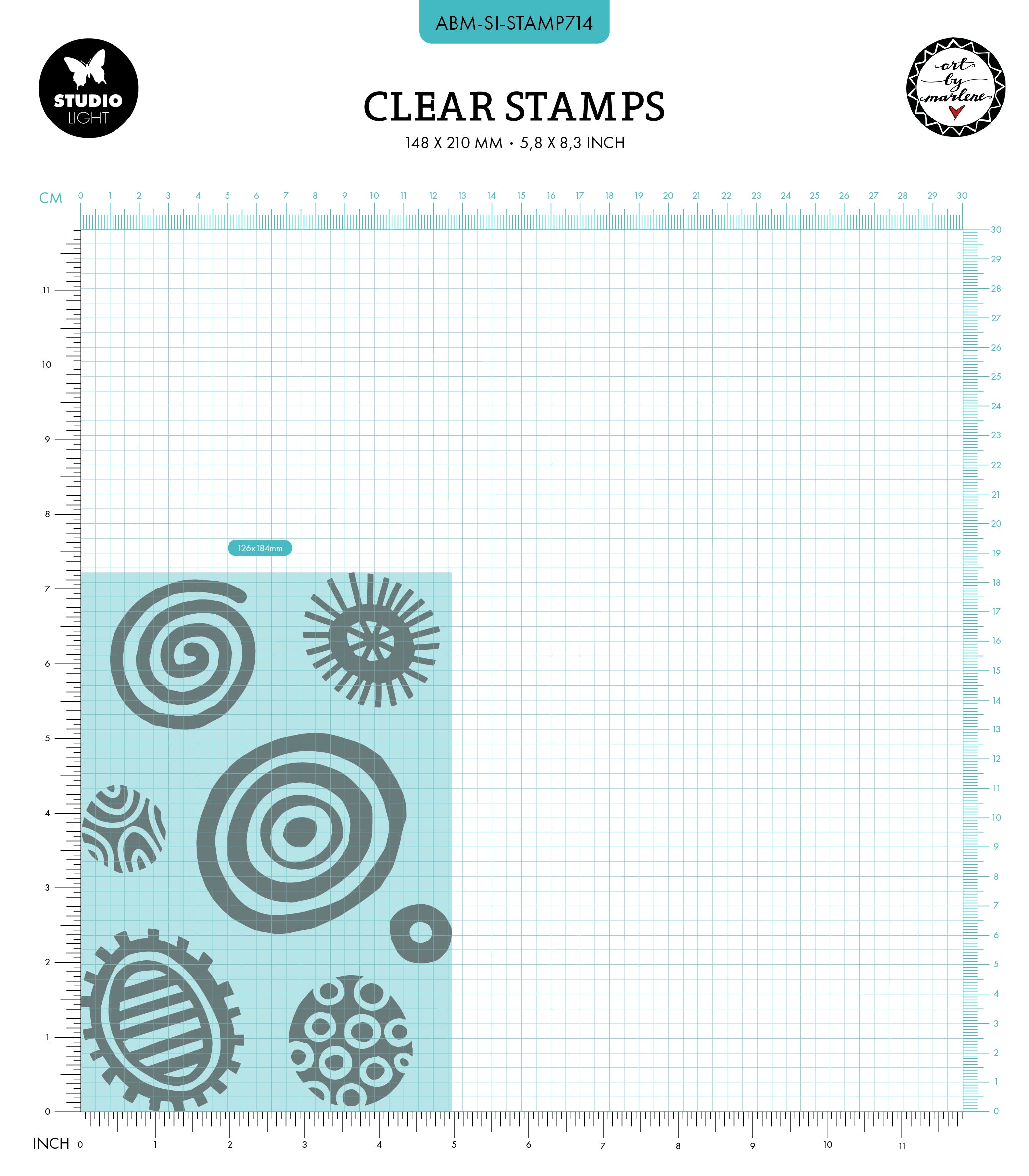 ABM Clear Stamp Circle Salad Signature Collection 7 PC