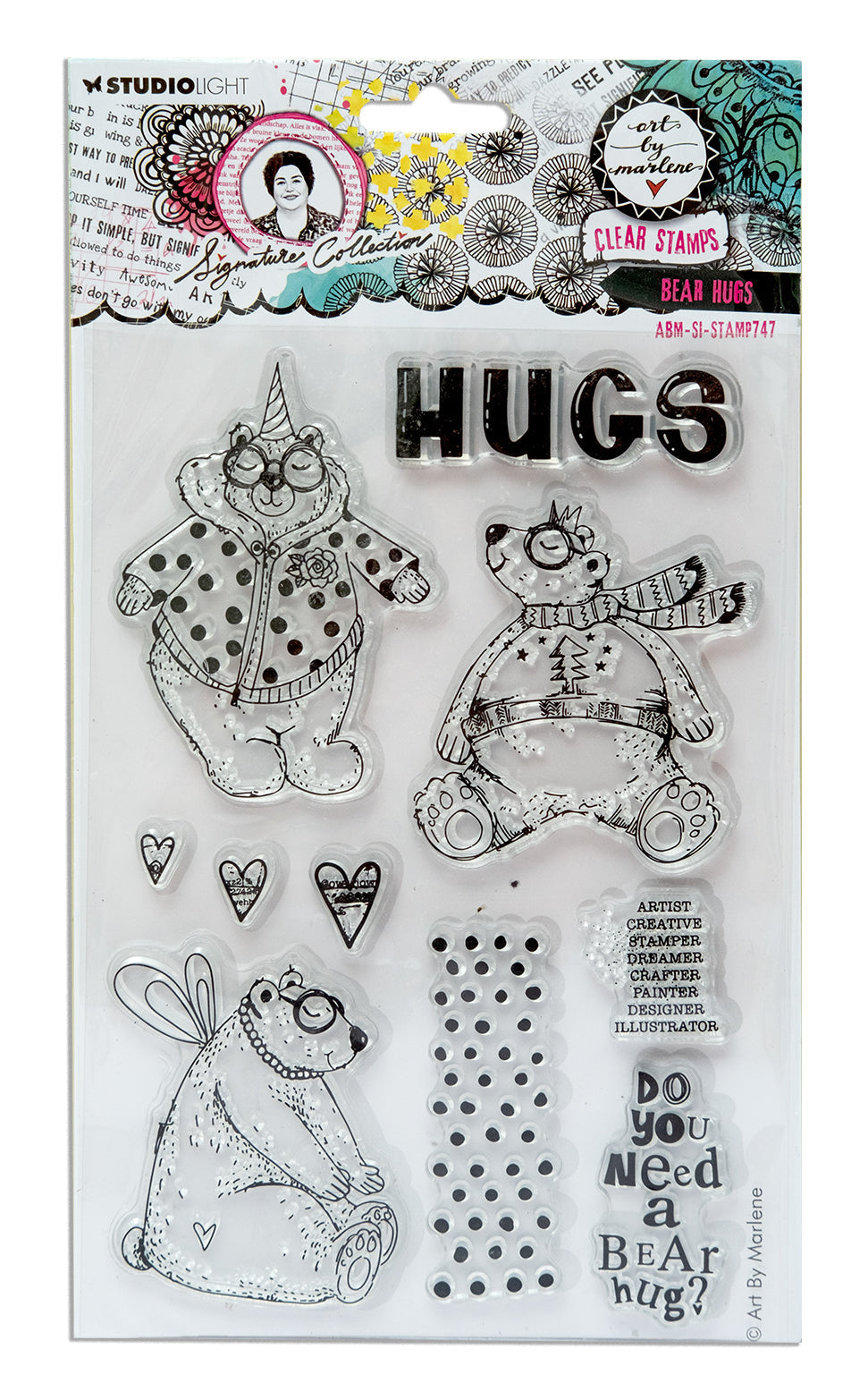 ABM Clear Stamp Bear Hugs Signature Collection 10 PC