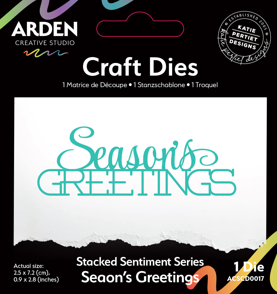 Arden Creative Studio Sentiment Series Stacked Season's Greetings Craft Die