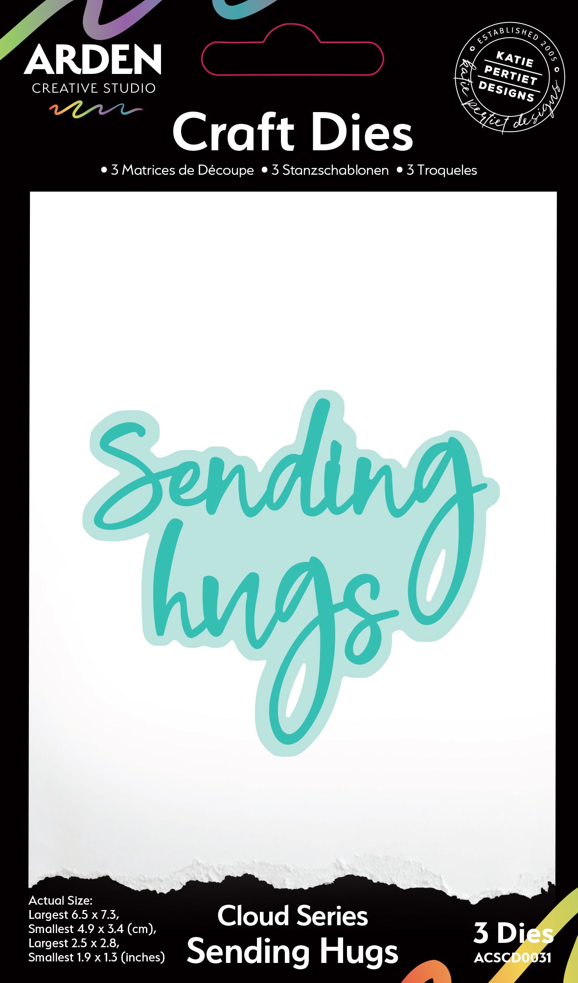 Arden Creative Studio Sentiment Cloud Series Sending Hugs Craft Die Set