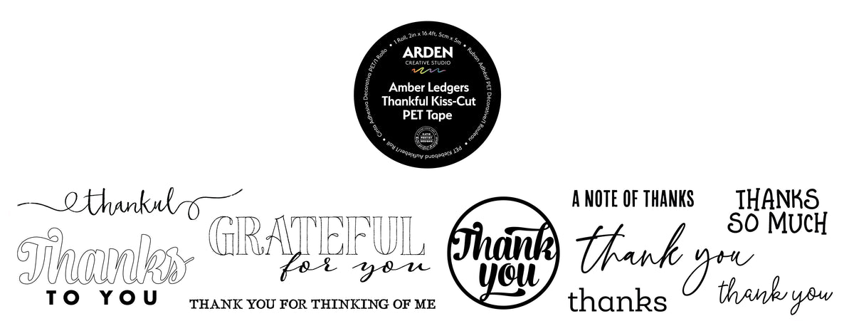 *Defective* Arden Creative Studio Amber Ledgers Thankful Kiss-Cut PET Tape