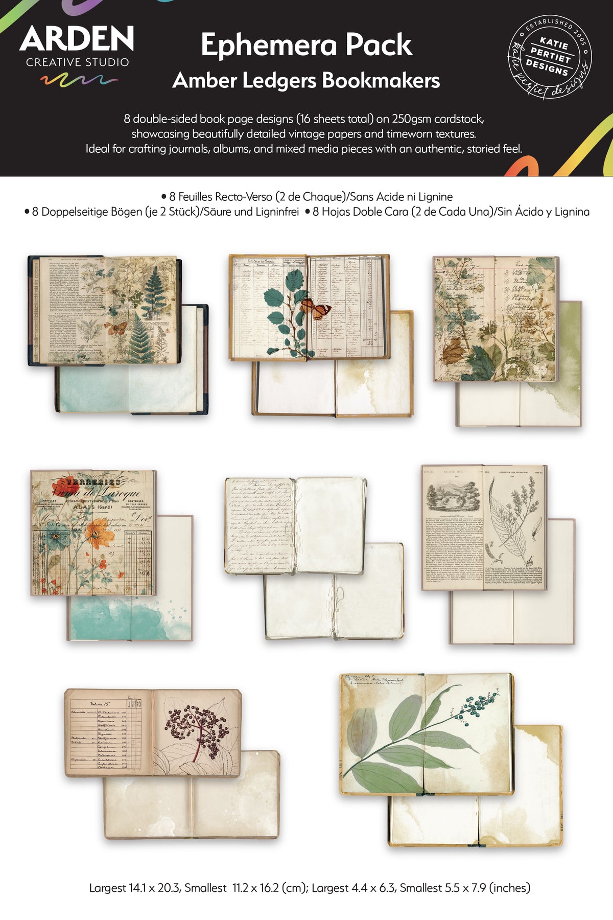 Arden Creative Studio Amber Ledgers Bookmakers Ephemera Pack