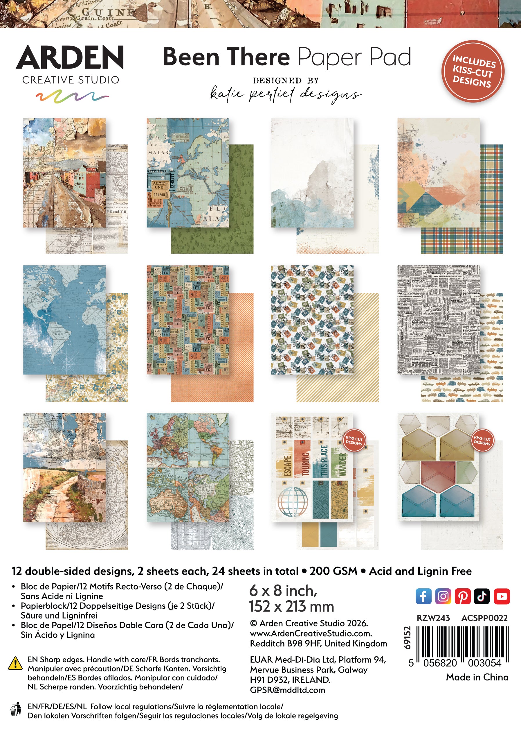Arden Creative Studio Been There 6in x 8in Paper Pad