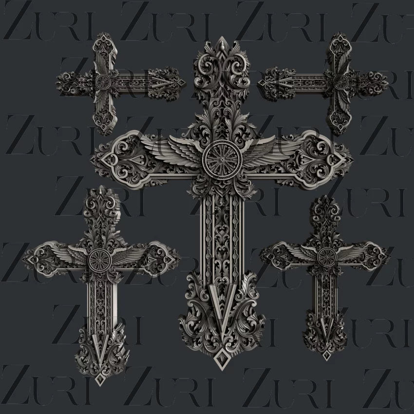 Zuri Designs Ornate Crosses Set 1