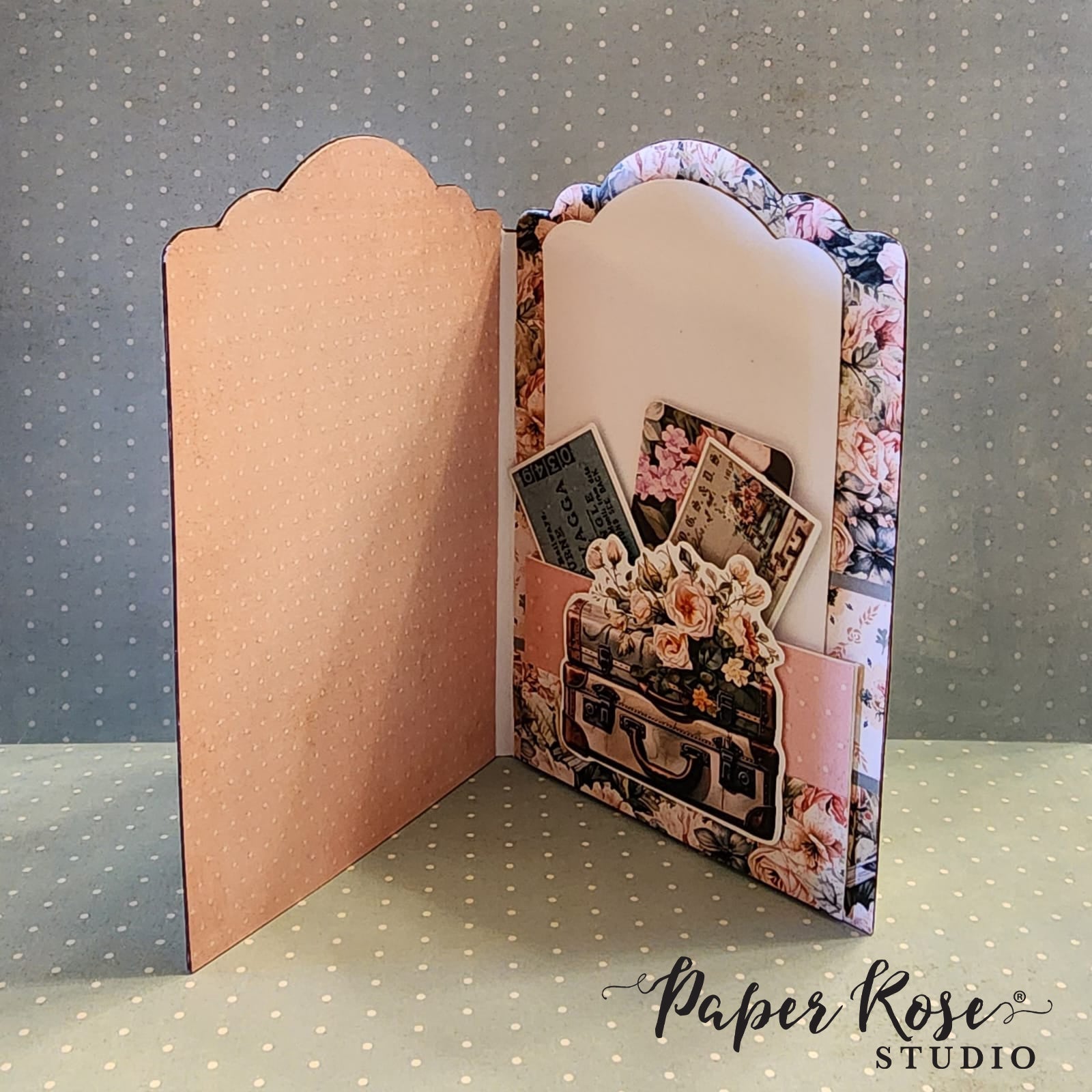 Card Folio #1  - 4x6" Scalloped Card Bases with Tags & Pockets - 6 pieces 34614