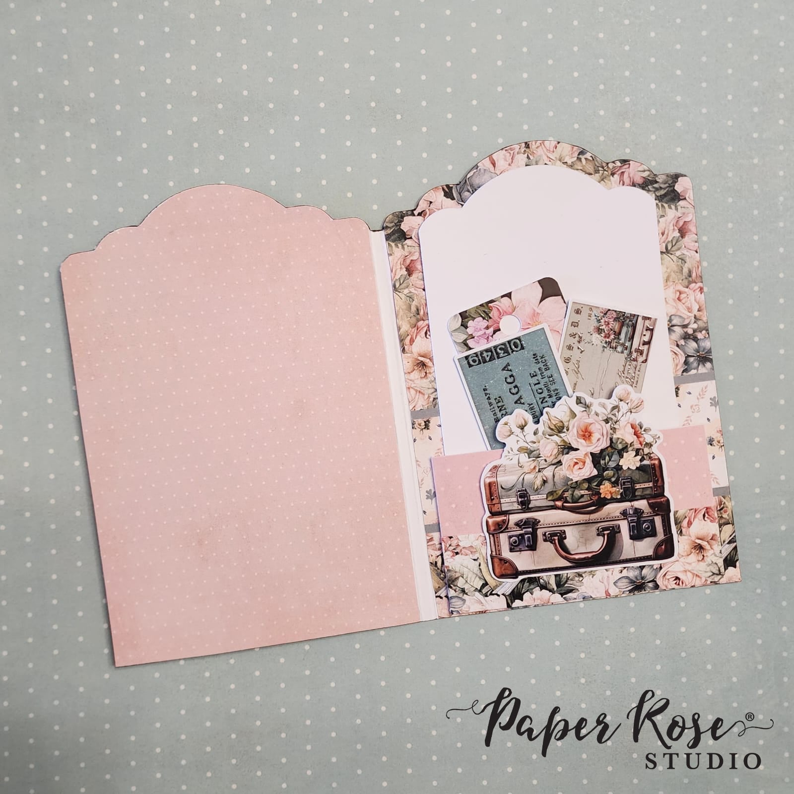 Card Folio #1  - 4x6" Scalloped Card Bases with Tags & Pockets - 6 pieces 34614