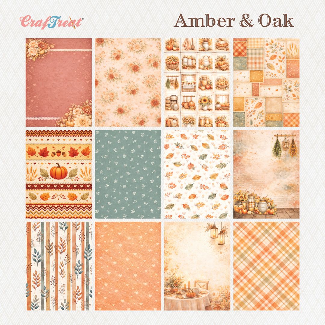 CrafTreat Paper Pad - Amber and Oak 6"x8"     
