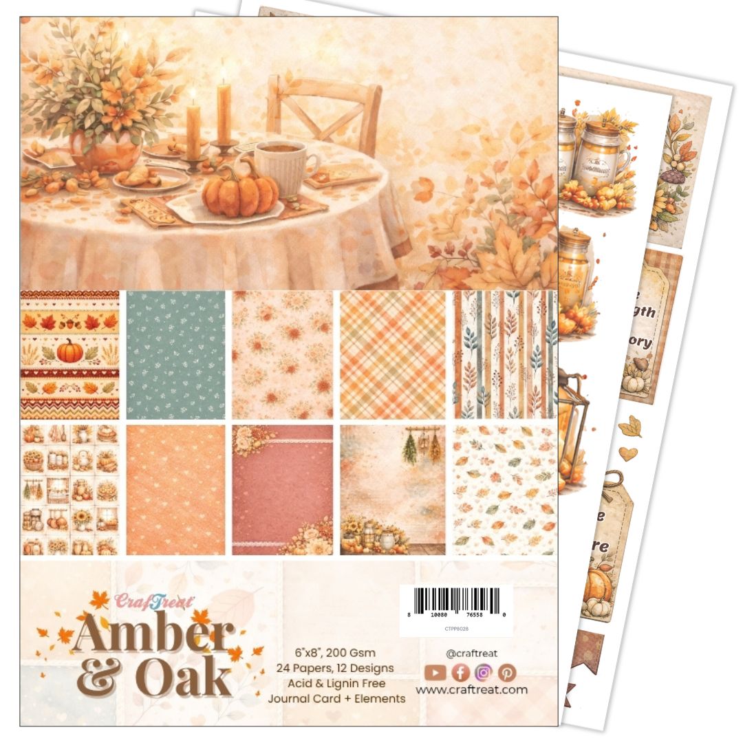 CrafTreat Paper Pad - Amber and Oak 6"x8"     