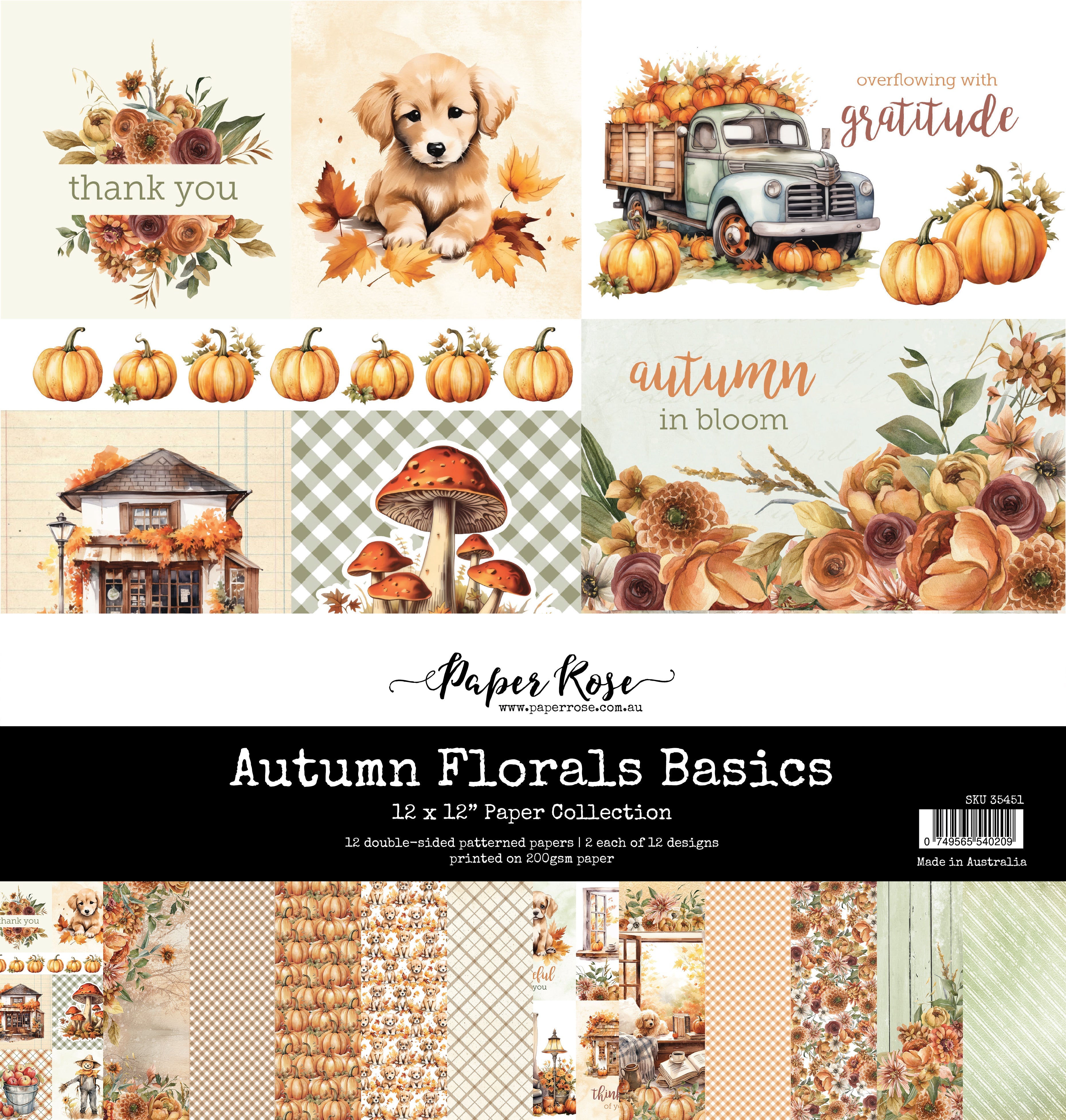 Autumn Florals Basics 12x12 Paper Collection 35451
