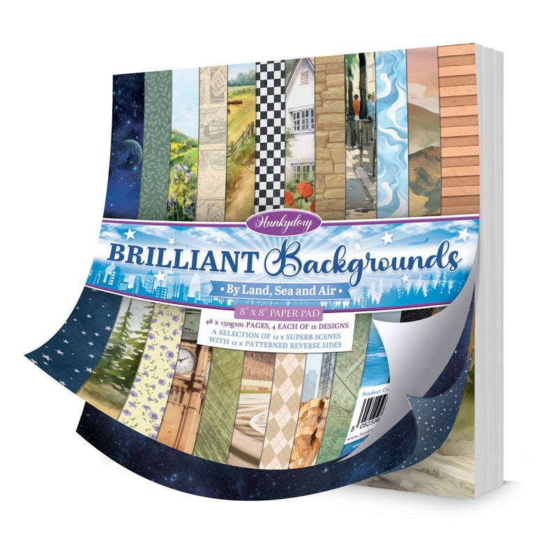 Brilliant Backgrounds - By Land, Sea And Air - 8"x8" Paper Pad