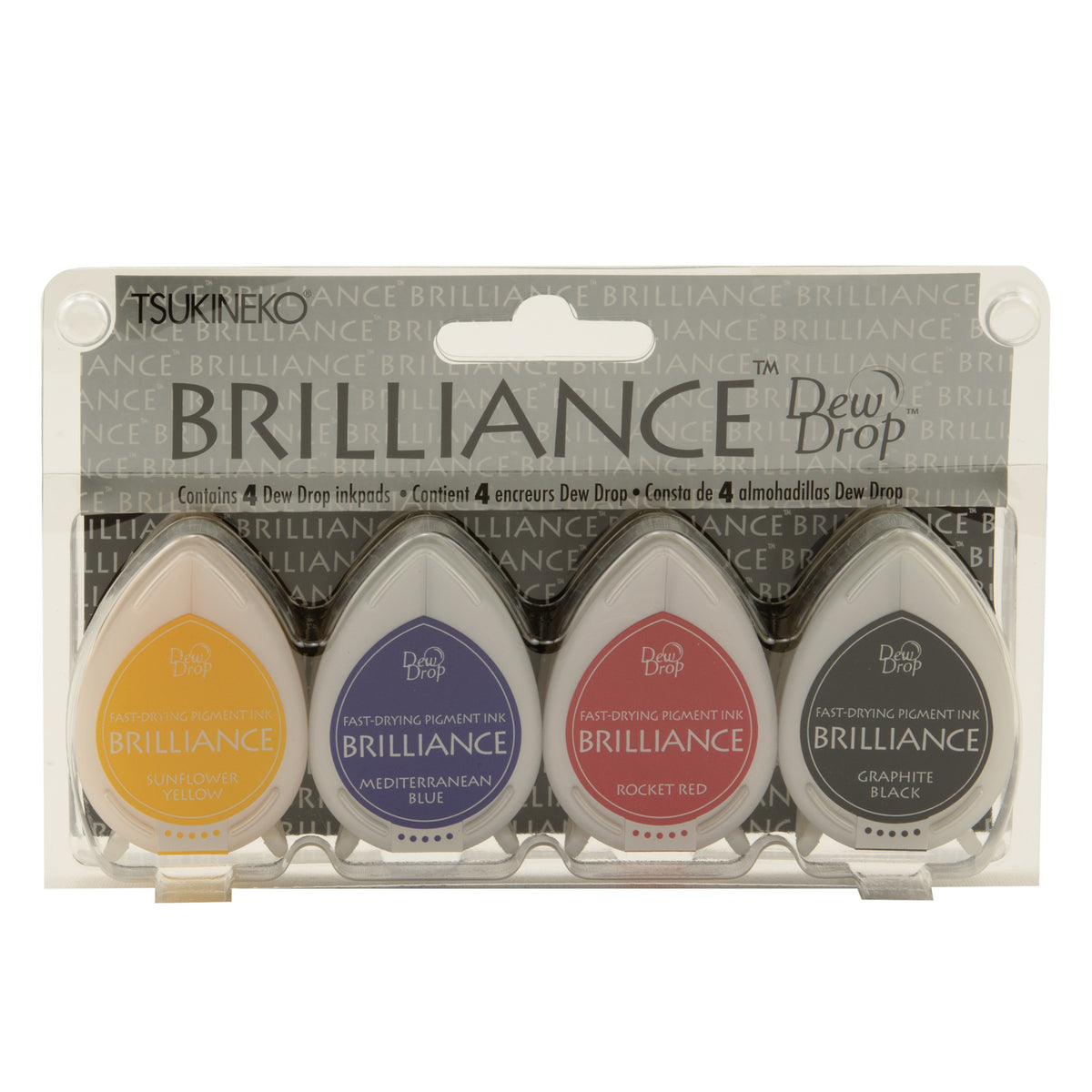 Tsukineko • Brilliance Dew Drop Ink Pad Assortment Basics 4pcs