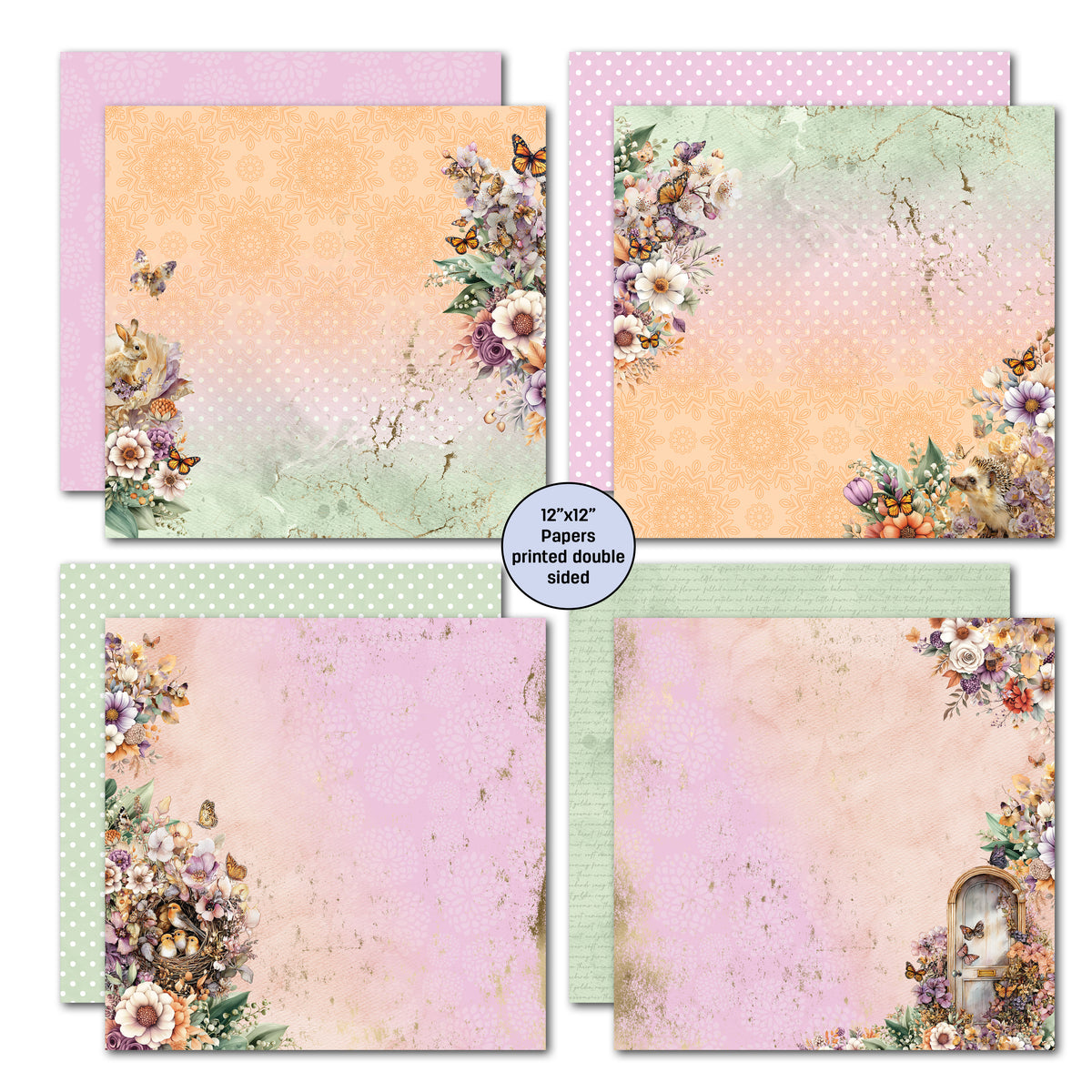 3Quarter Designs Butterfly Grove 12x12 Designer Paper & Diecuts Set