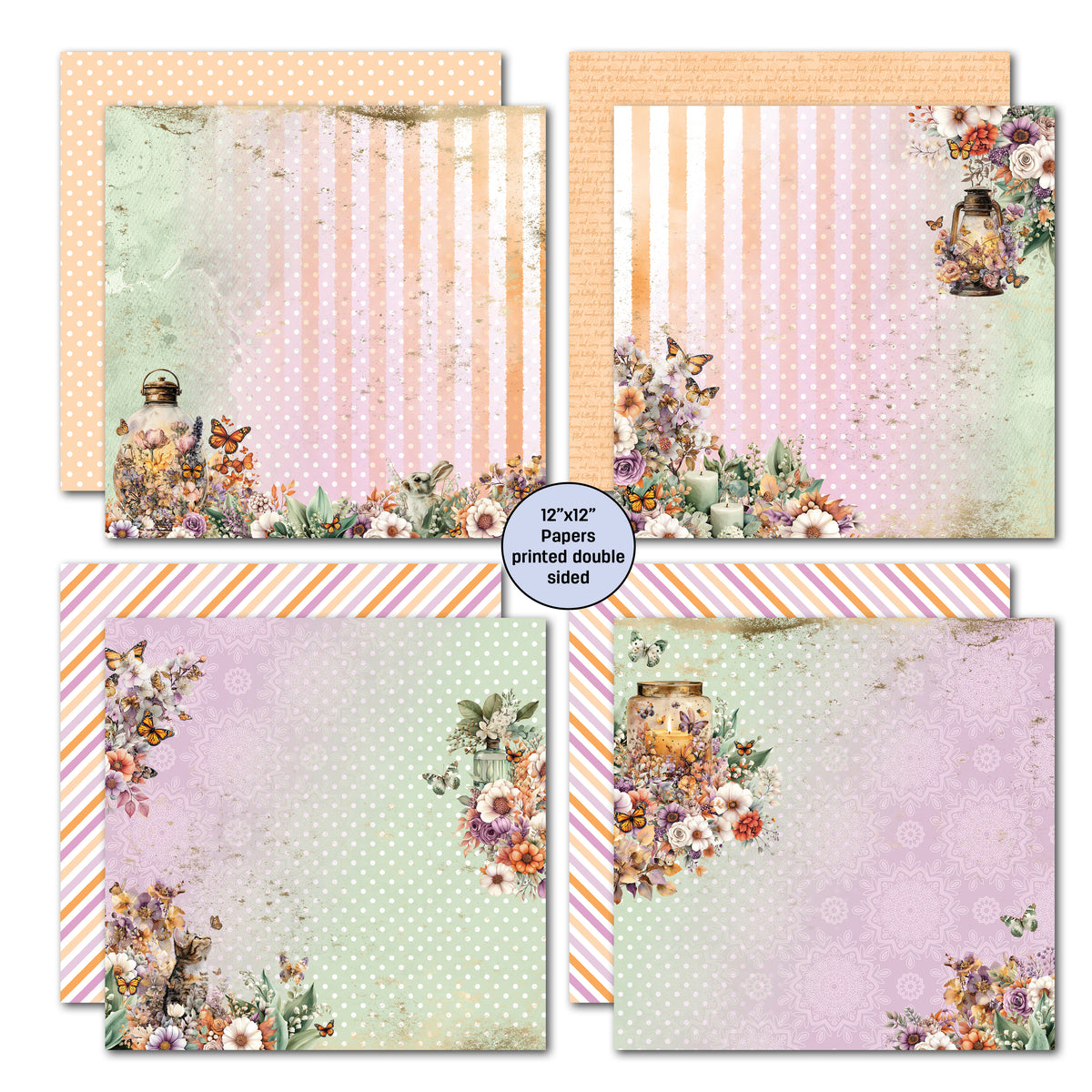 3Quarter Designs Butterfly Grove 12x12 Designer Paper & Diecuts Set