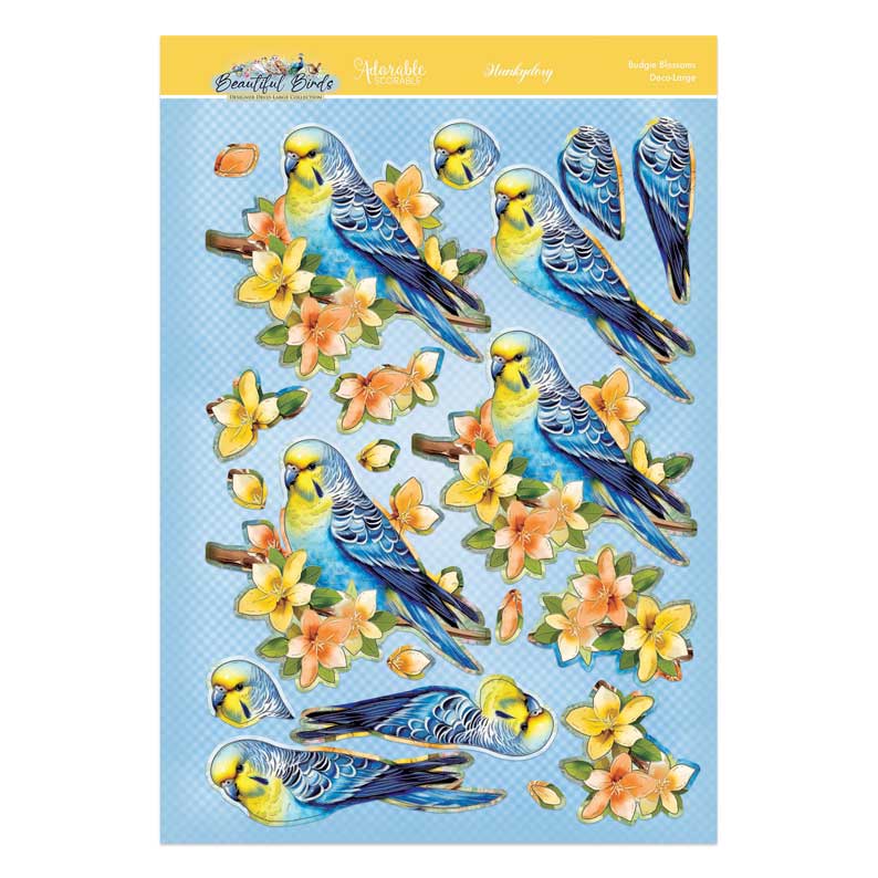 Beautiful Birds Deco-Large Set - Budgie Blossoms