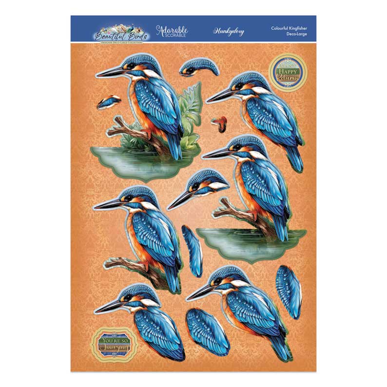 Beautiful Birds Deco-Large Set - Colourful Kingfisher