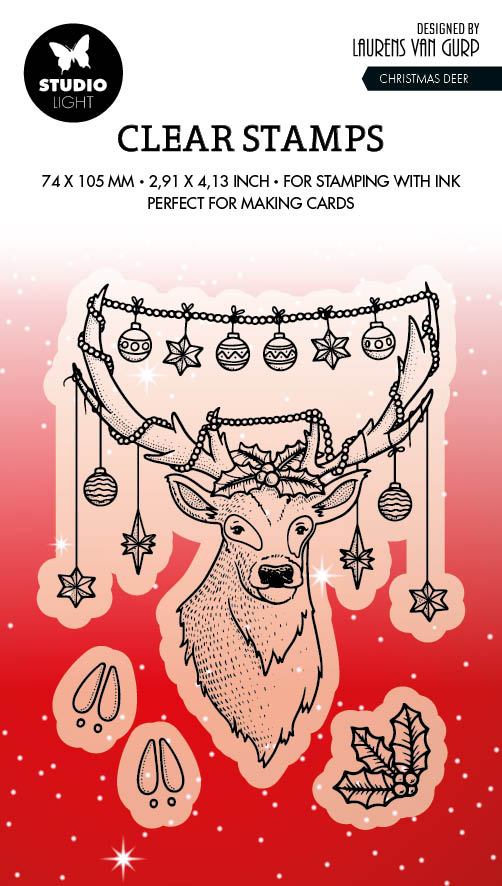 BL Clear Stamp Christmas Deer By Laurens 89x64x3mm 4 PC nr.487