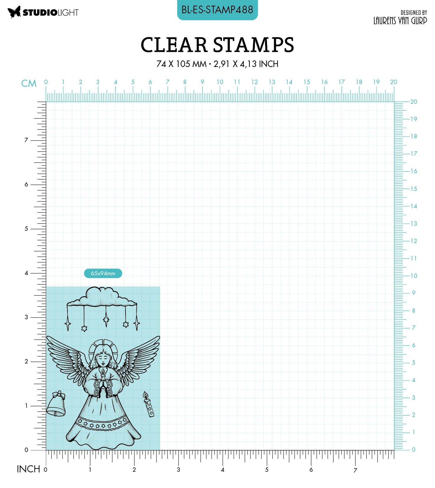 BL Clear Stamp Dear Angel By Laurens 89x64x3mm 4 PC nr.488