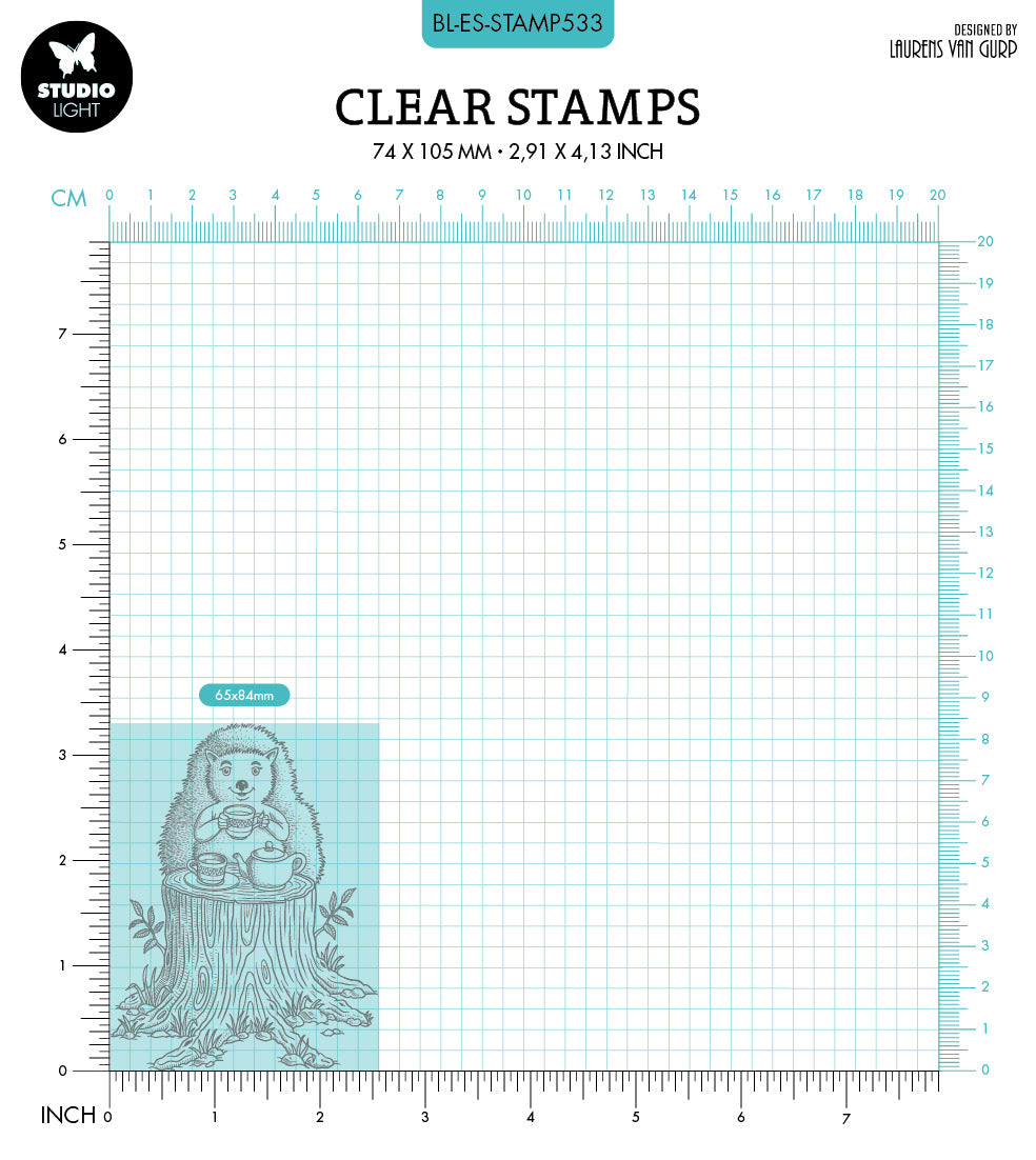 BL Clear Stamp Time For Tea By Laurens 89x64x3mm 1 PC nr.533